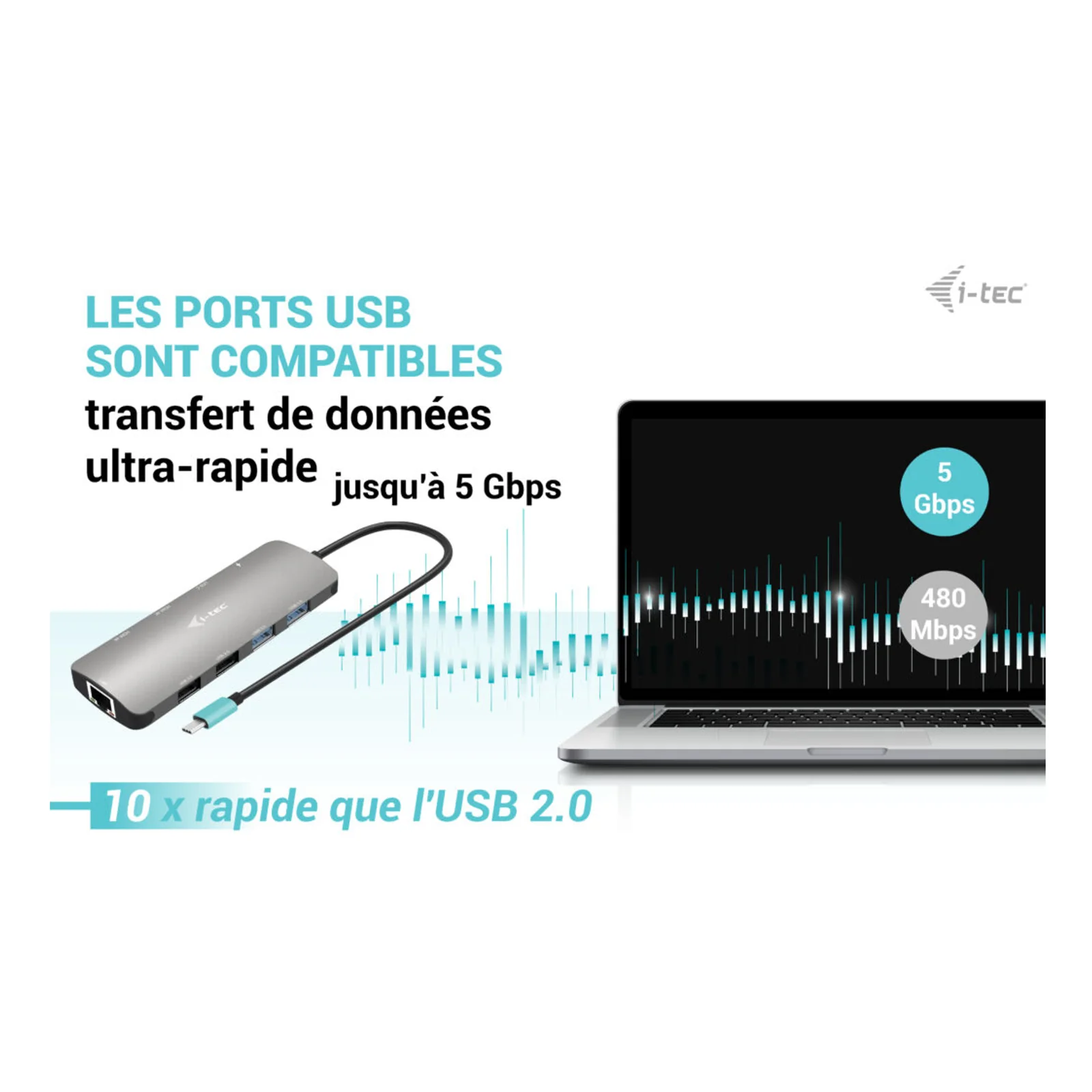 i-tec Metal USB-C Nano 2x Display Docking Station with PD 100 W + Charger 100W