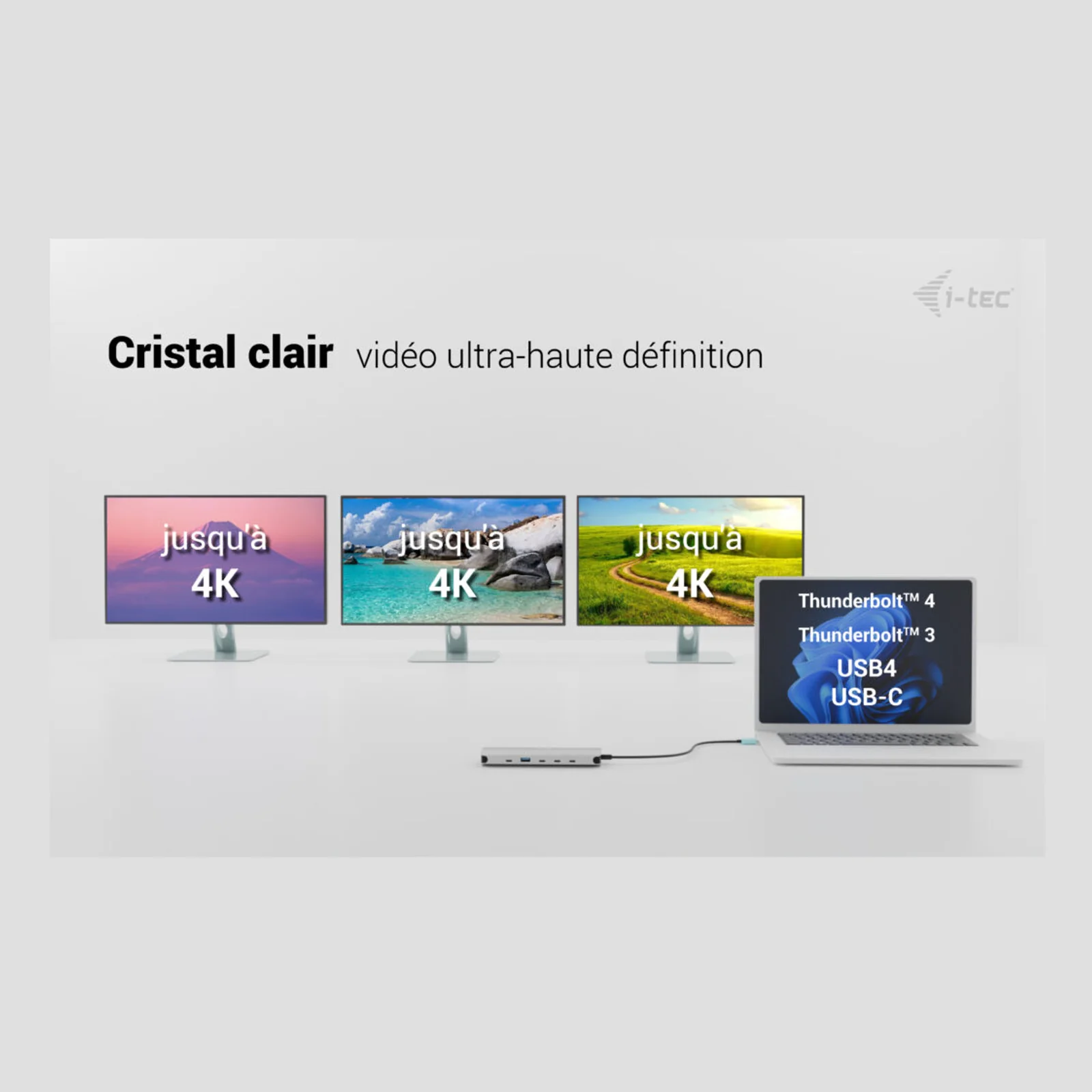 i-tec Metal USB-C Nano 3x Display Dock, 2x HDMI 1x USB-C video + Power Delivery 140W