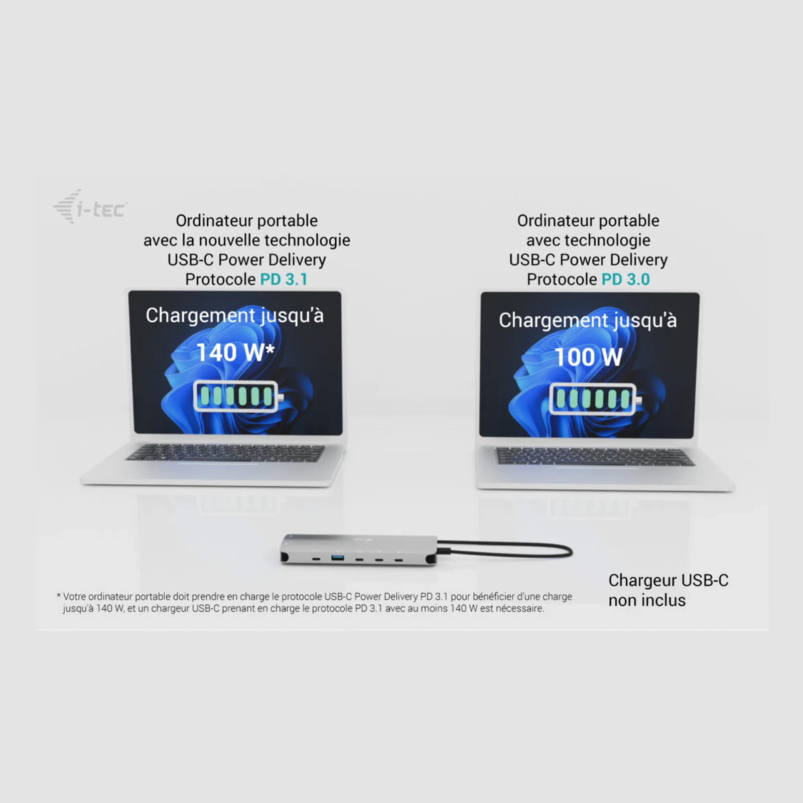 i-tec Metal USB-C Nano 3x Display Dock, 2x HDMI 1x USB-C video + Power Delivery 140W