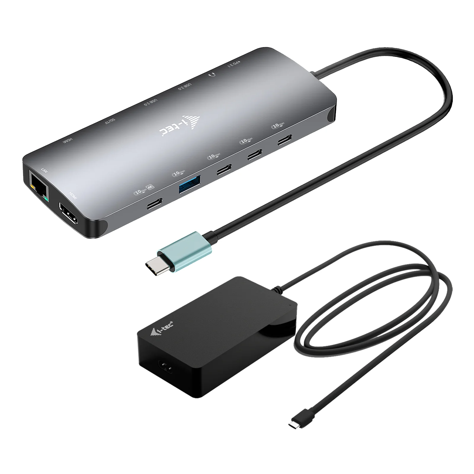 Metal USB-C Nano 3x Display Dock, 2x HDMI 1x USB-C video with Power Delivery 140W + Universal Charger 140 W
