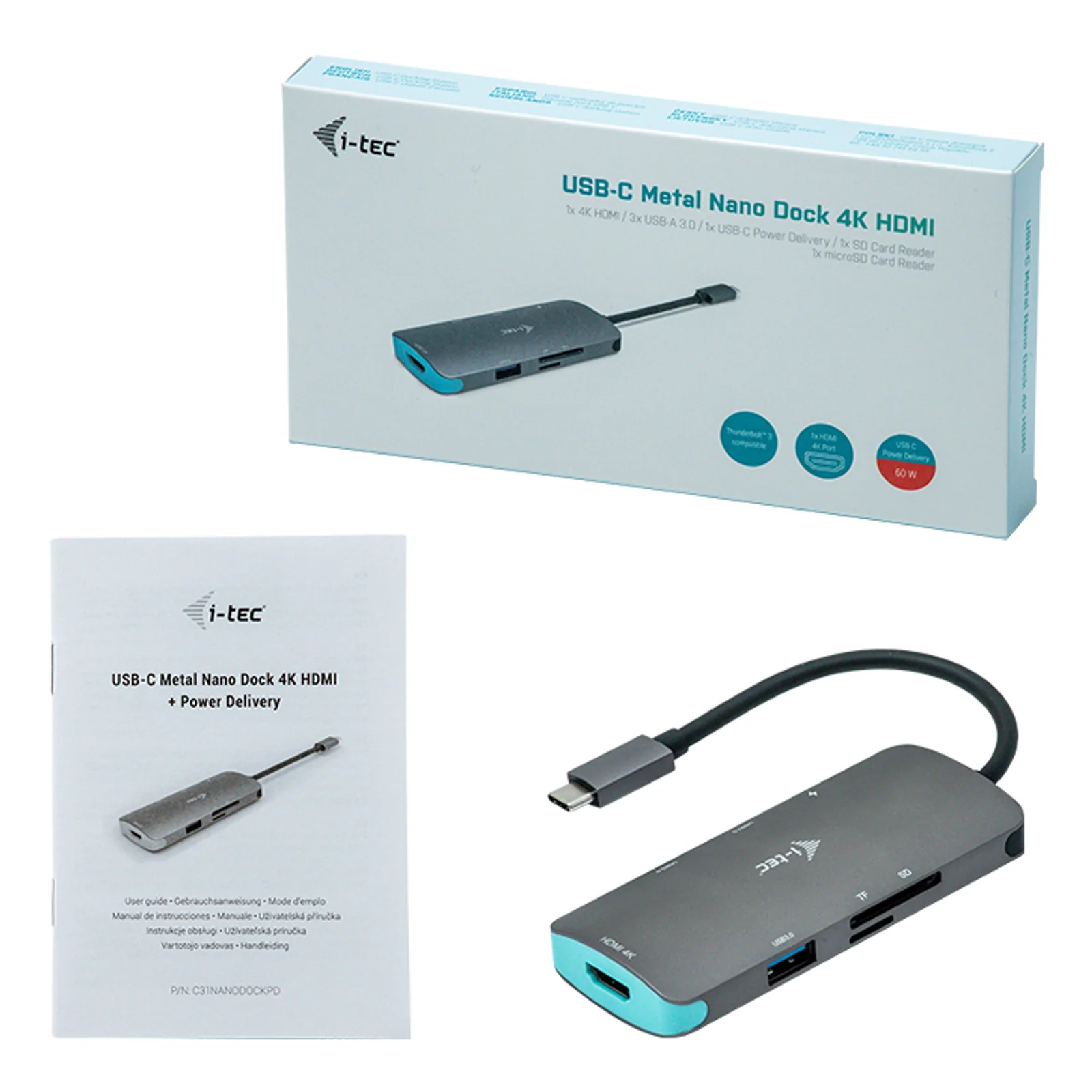 i-tec Metal USB-C Nano Dock 4K HDMI + Power Delivery 100 W
