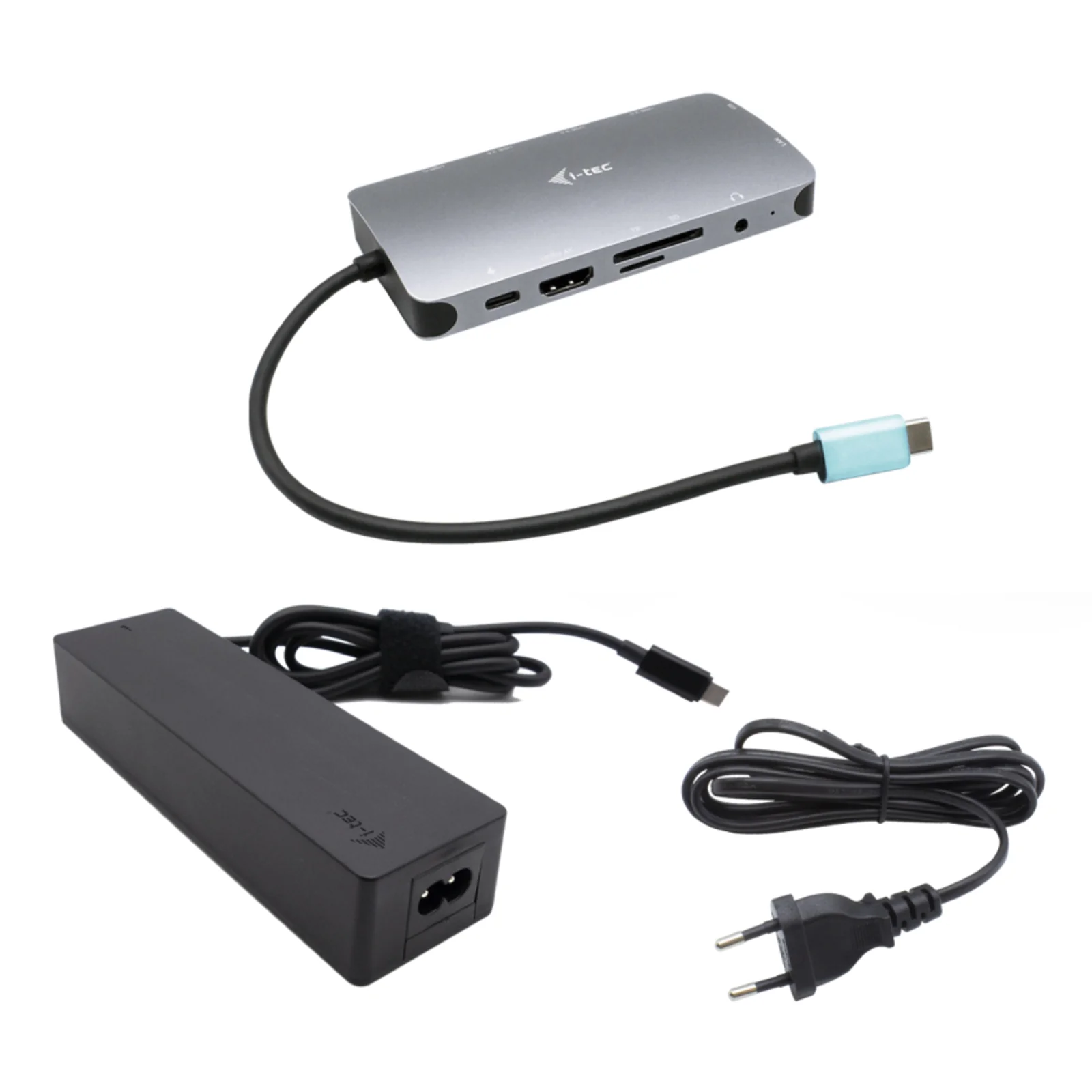 Metal USB-C Nano Dock HDMI/VGA with LAN + Charger 100W