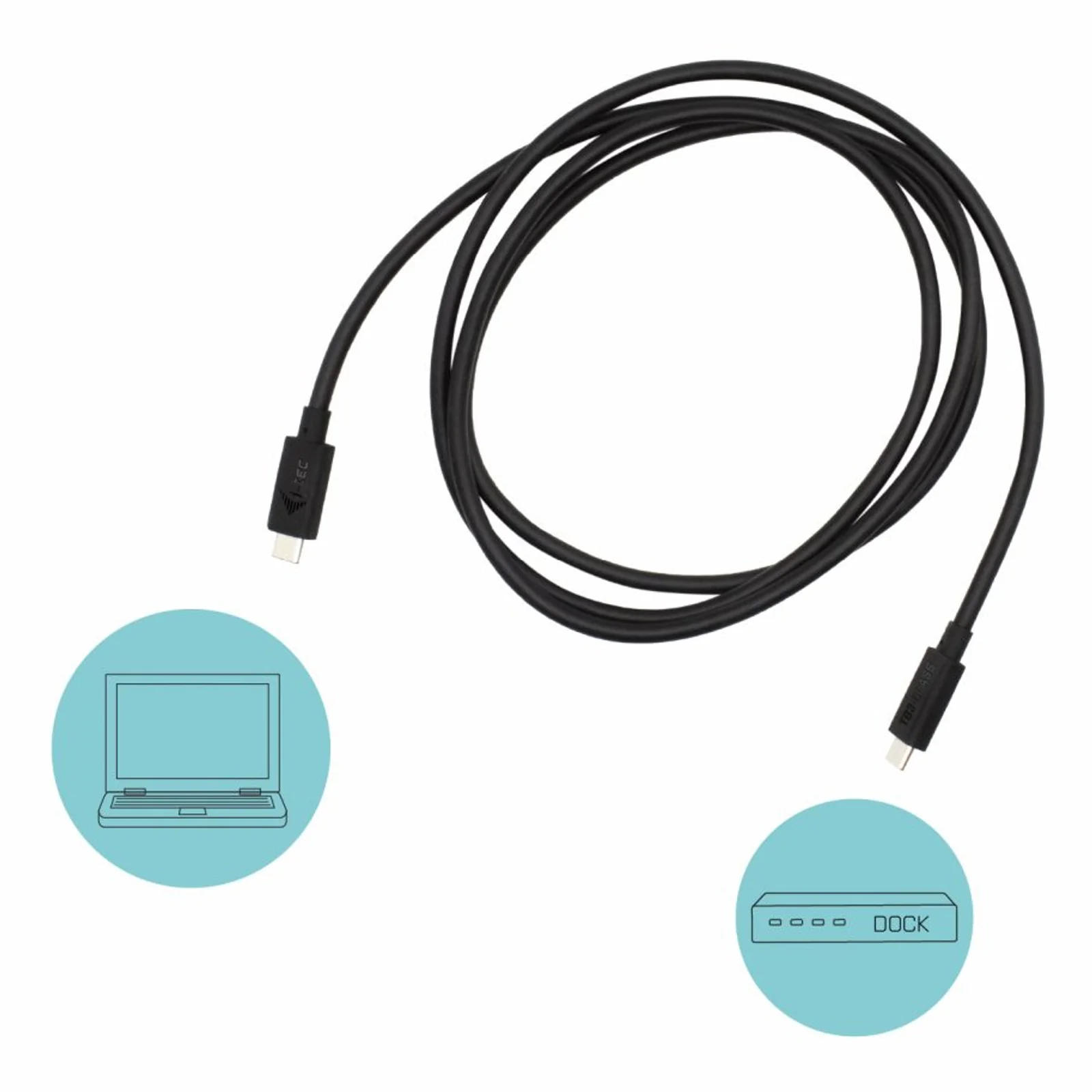 i-tec Thunderbolt 3 – Class Cable, 40 Gbps, 100W Power Delivery, USB-C Compatible, 150cm