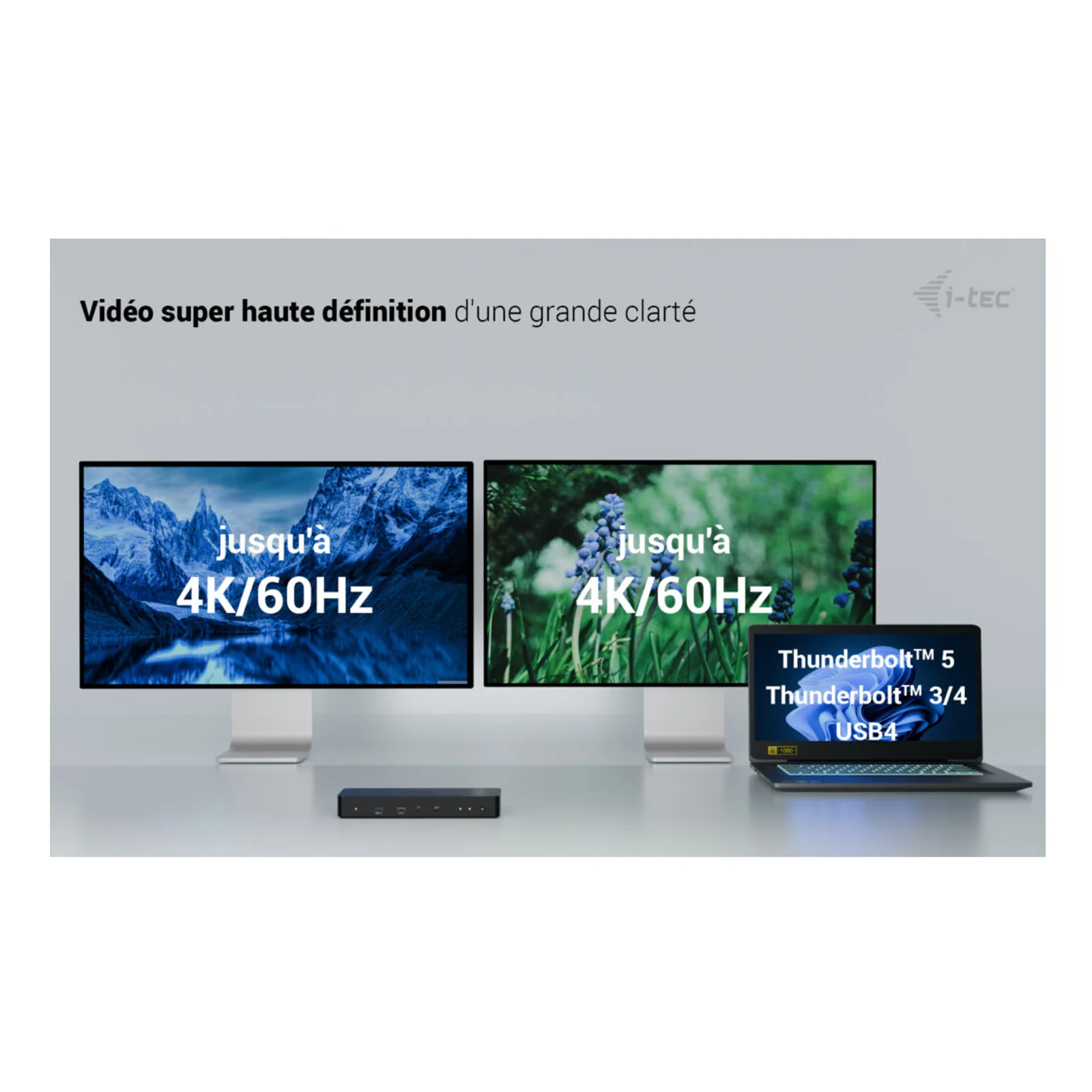 i-tec Thunderbolt 4 Intelligent Dual Display Docking Station + Power Delivery 90W