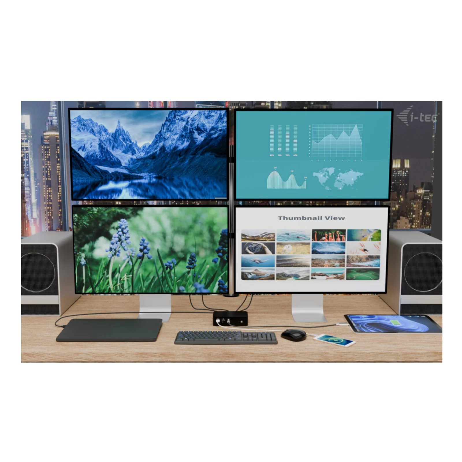 i-tec Thunderbolt5 Quattro Display Docking Station, 5x USB, 2.5 GLAN + Power Delivery 140W