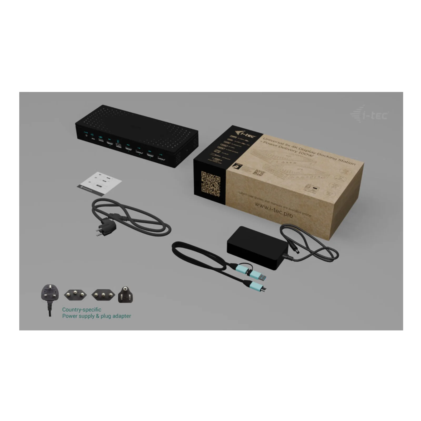 i-tec Universal 5x 4K/60Hz Display Docking Station + Power Delivery 100W