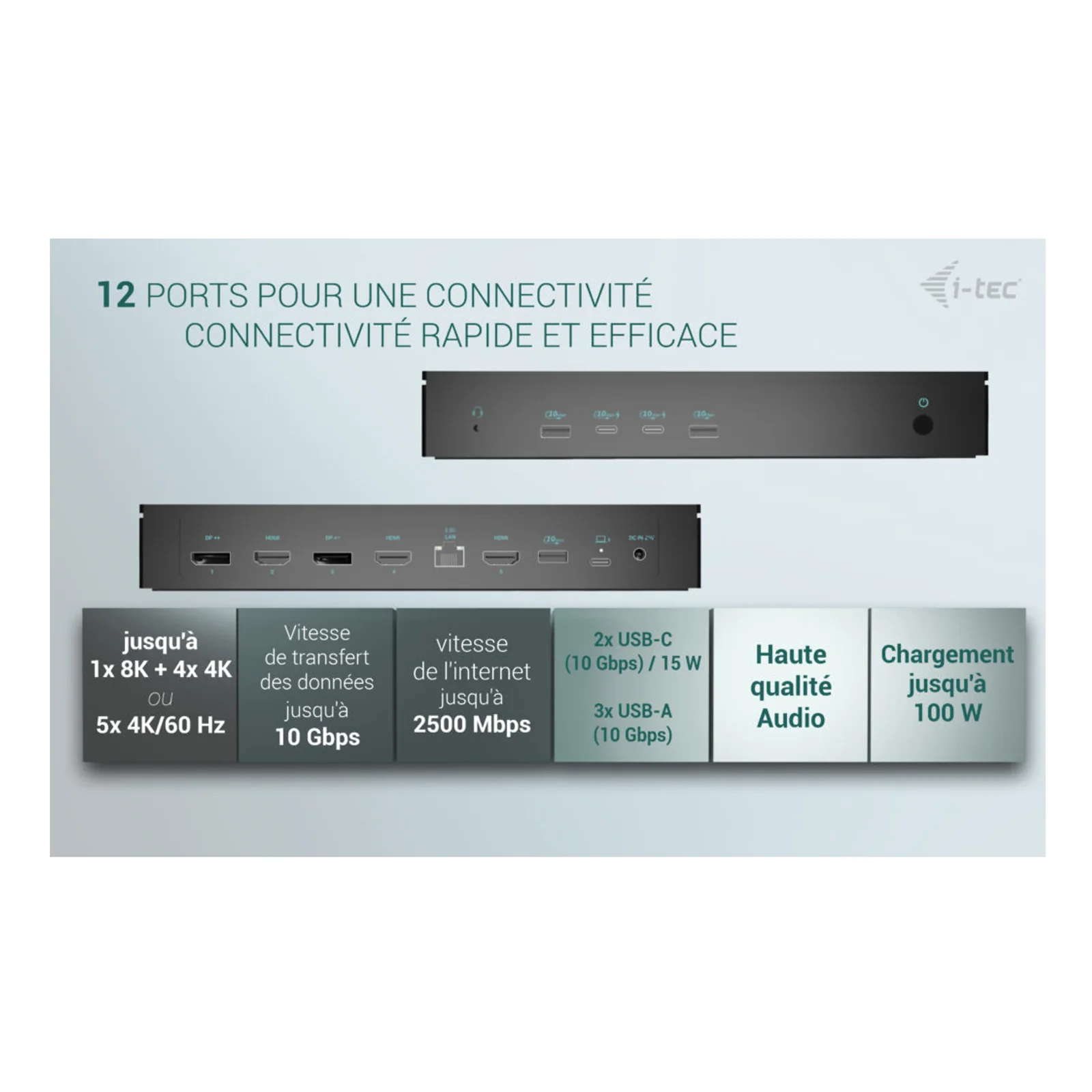 i-tec Universal 5x 4K/60Hz Display Docking Station + Power Delivery 100W
