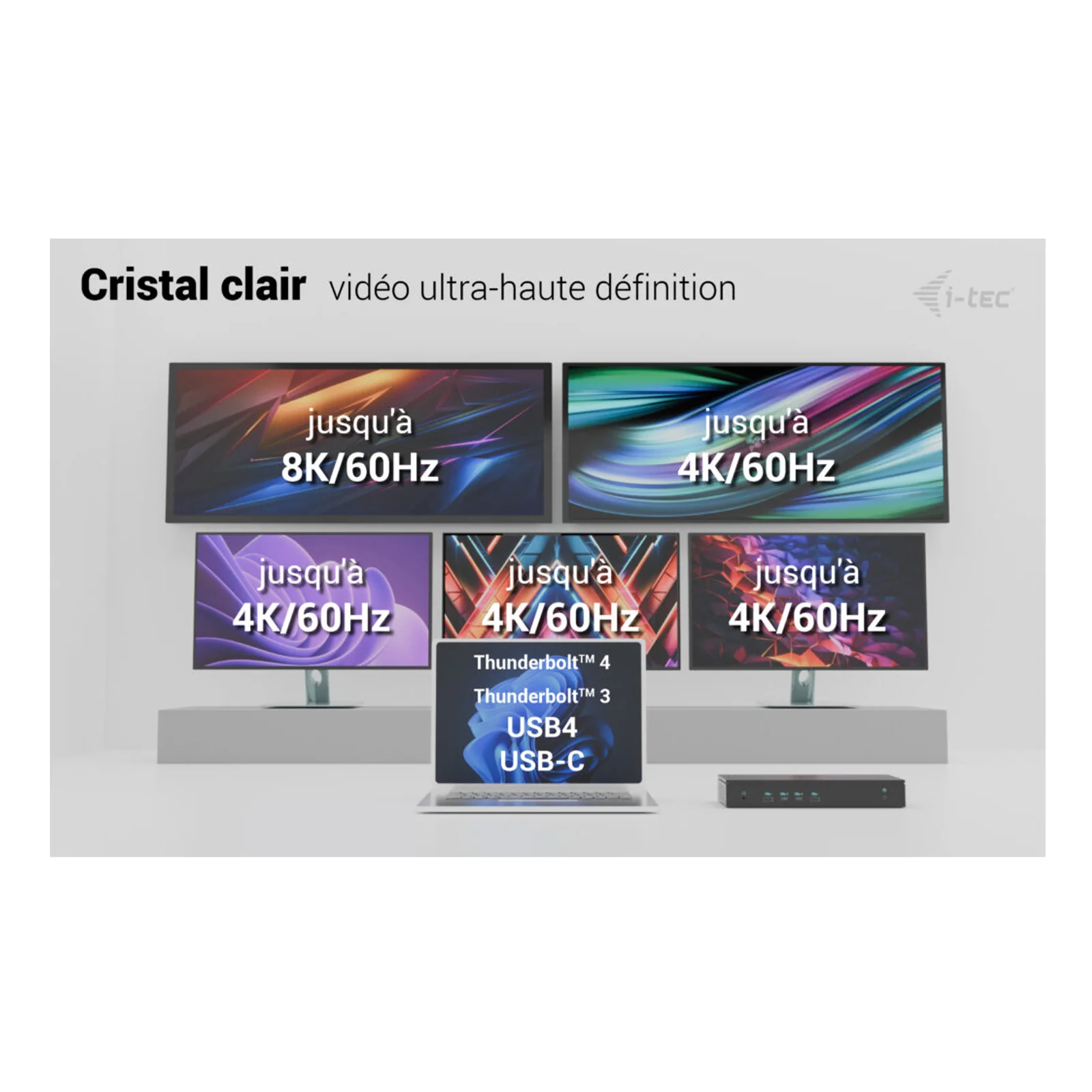 i-tec Universal 5x 4K/60Hz Display Docking Station + Power Delivery 100W
