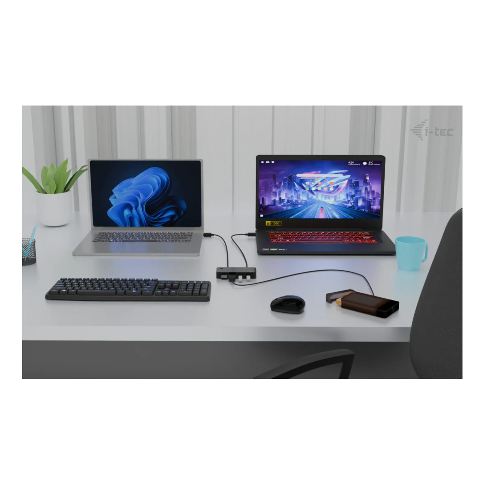 i-tec Universal KVM HUB 2x USB-C + 2x USB-A 3.0