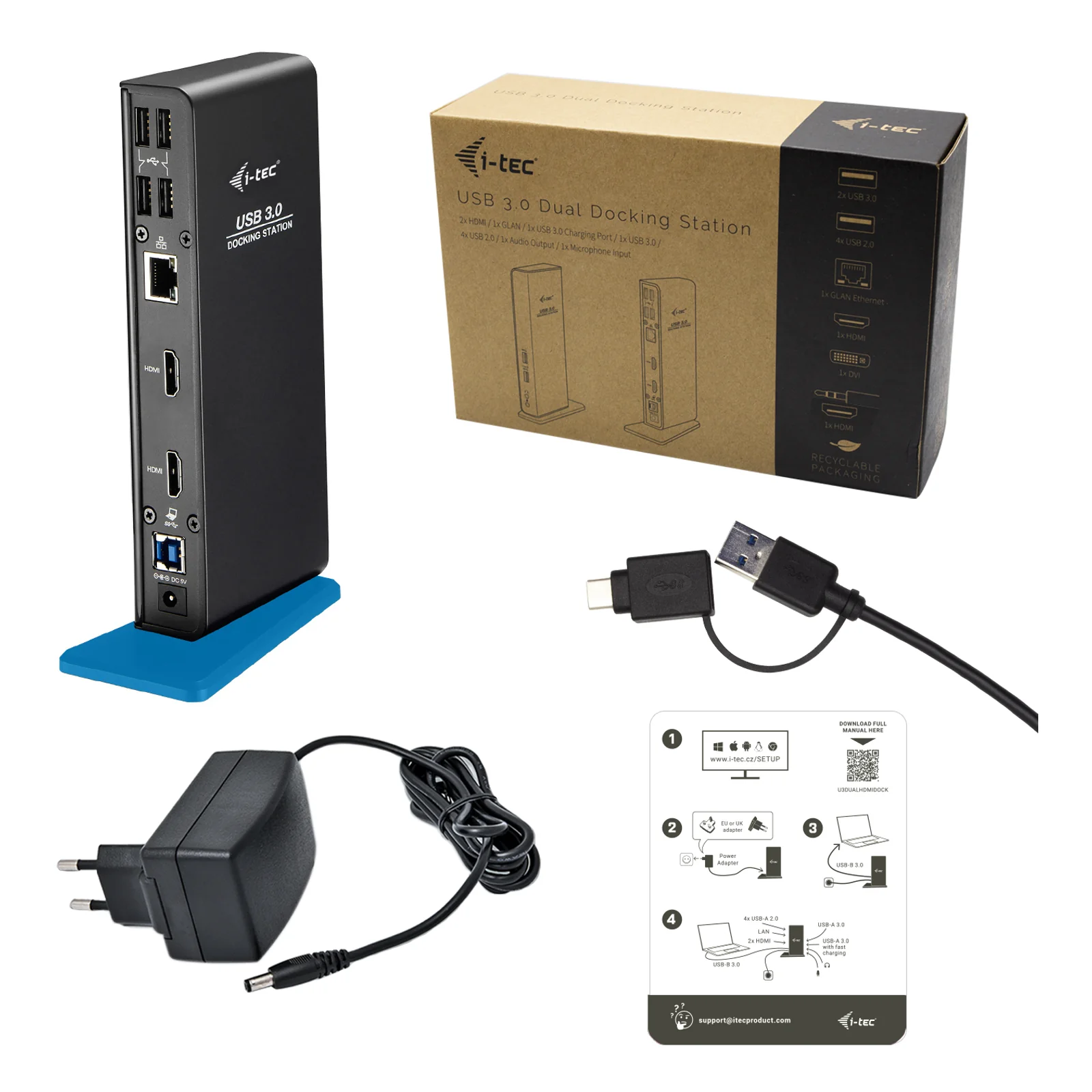 i-tec USB 3.0/USB-C Dual HDMI Docking Station