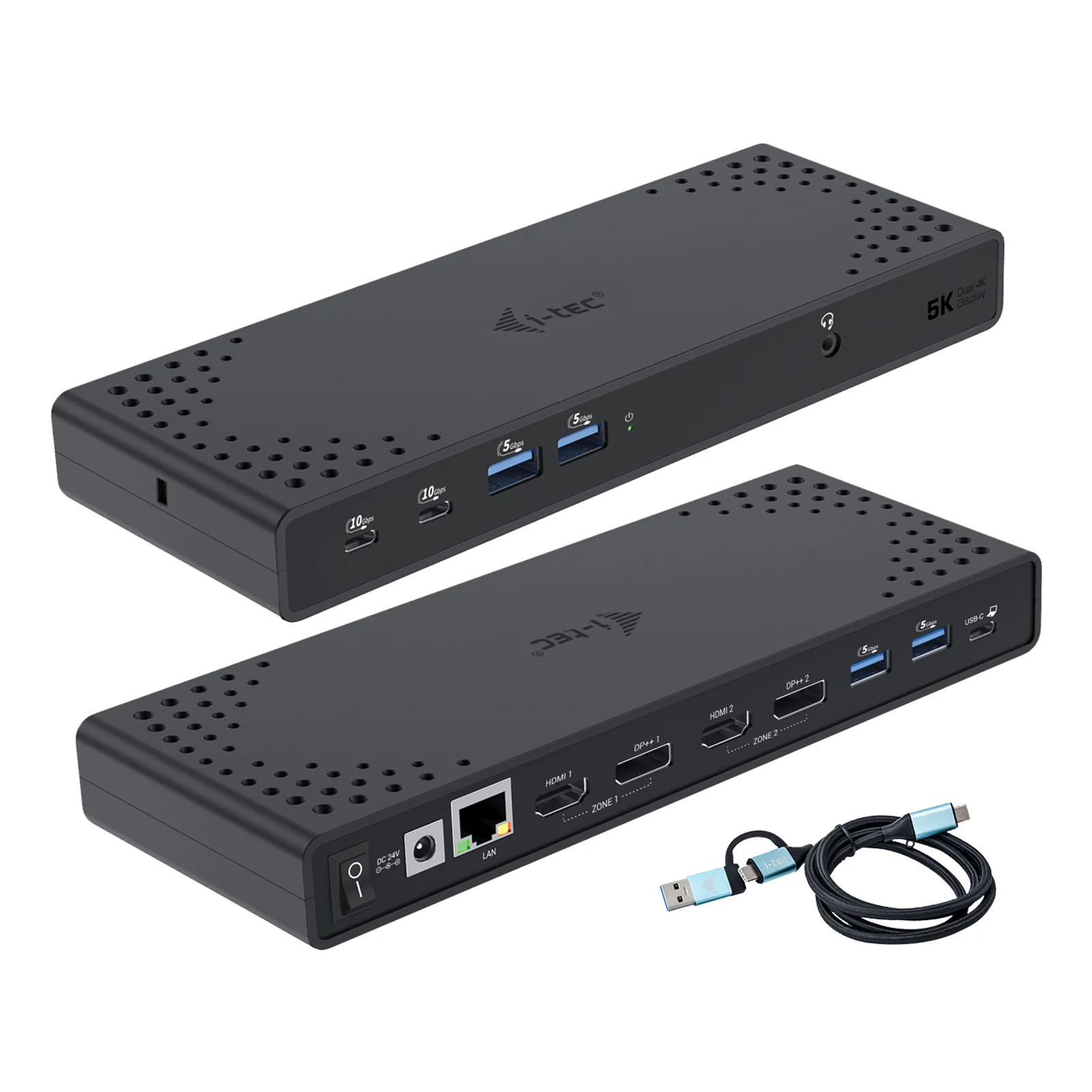 USB 3.0 / USB-C / Thunderbolt 3 Dual Display Docking Station Gen2 + Power Delivery 100W