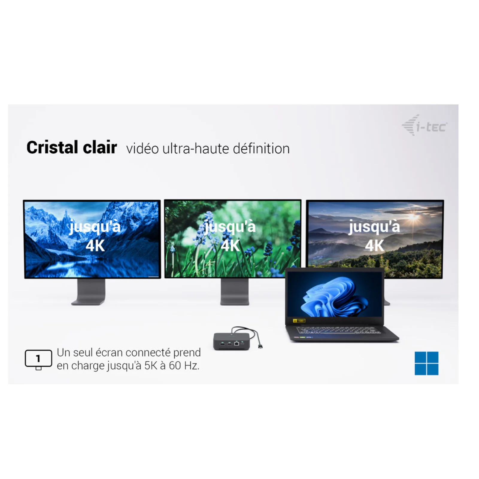 i-tec USB-C DP Dual HDMI Docking Station with Power Delivery 100 W Avec fil USB 3.2 Gen 2 (3.1 Gen 2) Type-C Noir