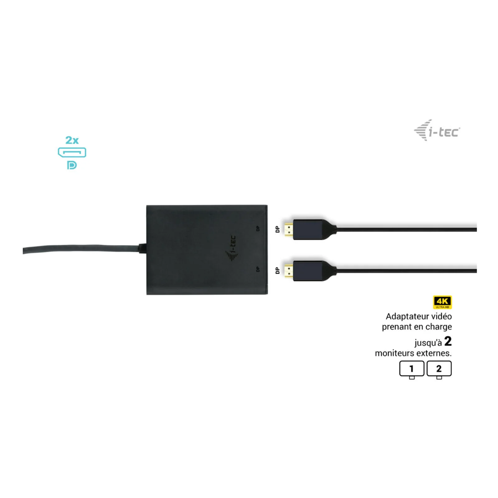 i-tec USB-C Dual 4K/60Hz (single 8K/30Hz) DP Video Adapter