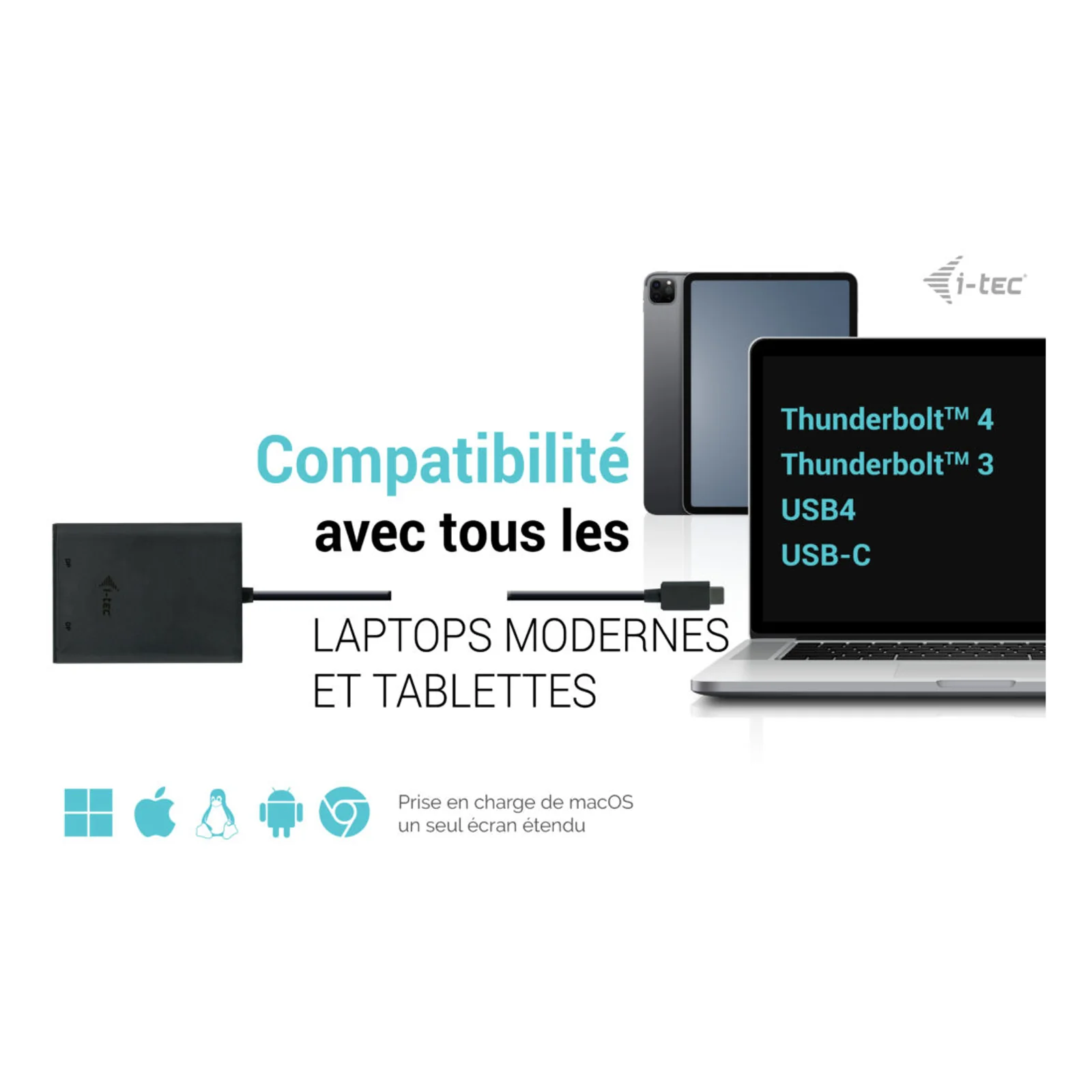 i-tec USB-C Dual 4K/60Hz (single 8K/30Hz) DP Video Adapter