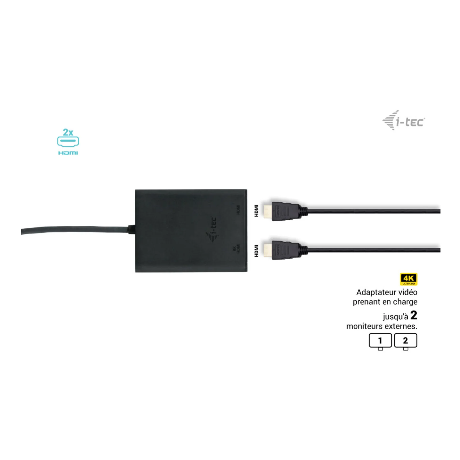 i-tec USB-C Dual 4K/60Hz (single 8K/30Hz) HDMI Video Adapter