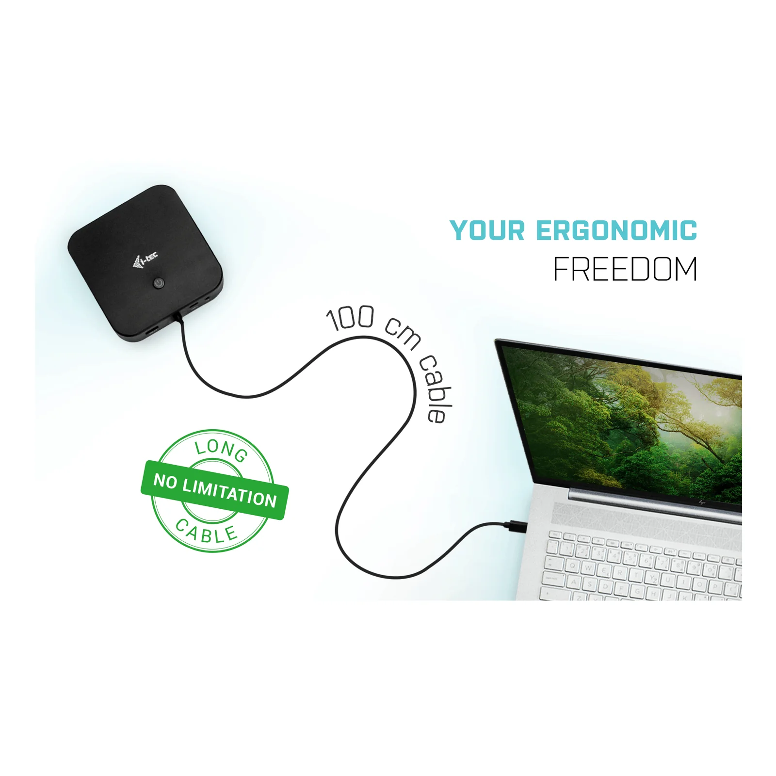 i-tec USB-C Dual Display Docking Station with Power Delivery 100 W + Universal Charger 100 W