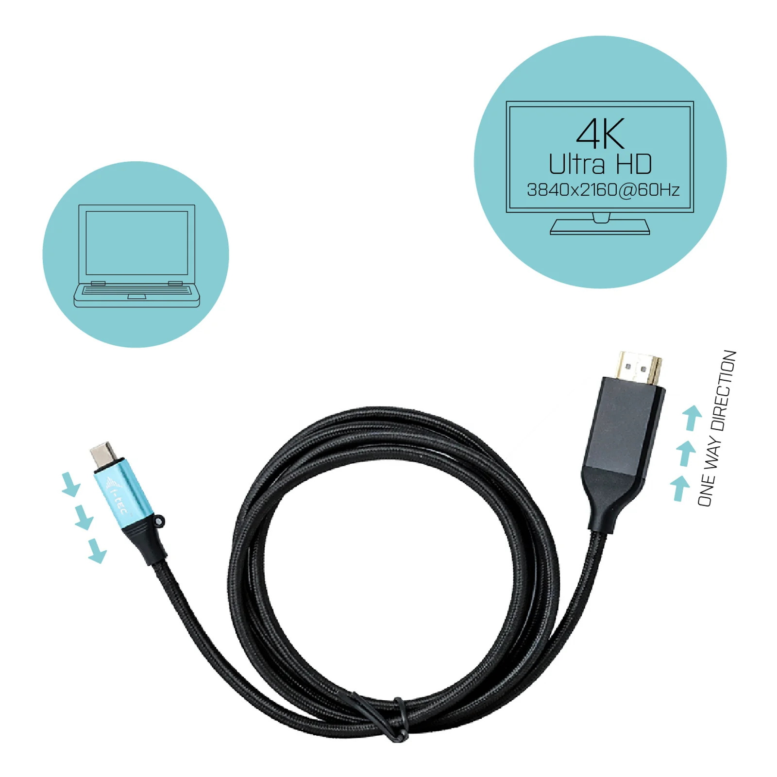 i-tec USB-C HDMI Cable Adapter 4K / 60 Hz 200cm