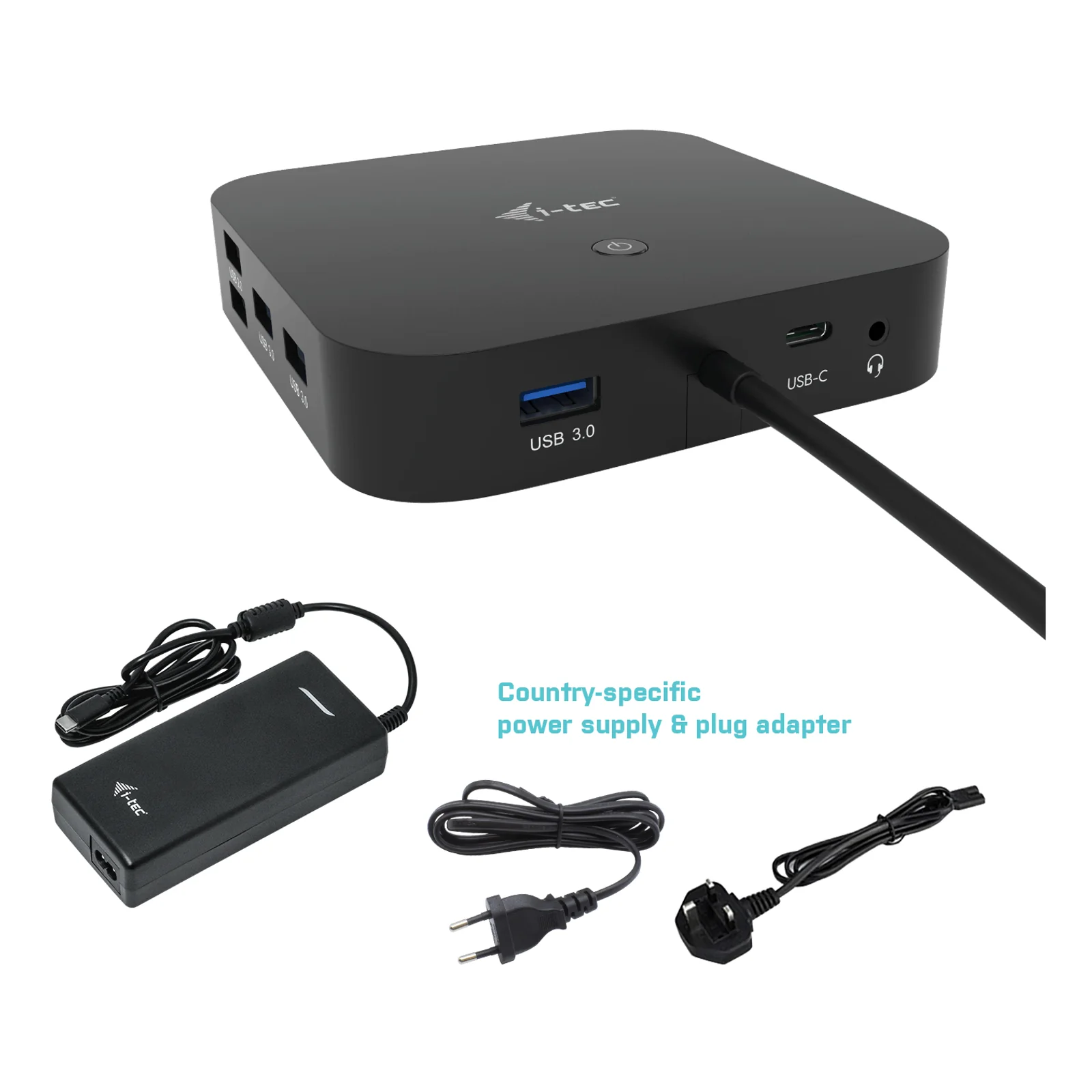 i-tec USB-C HDMI DP Docking Station with Power Delivery 100 W + Universal Charger 100 W