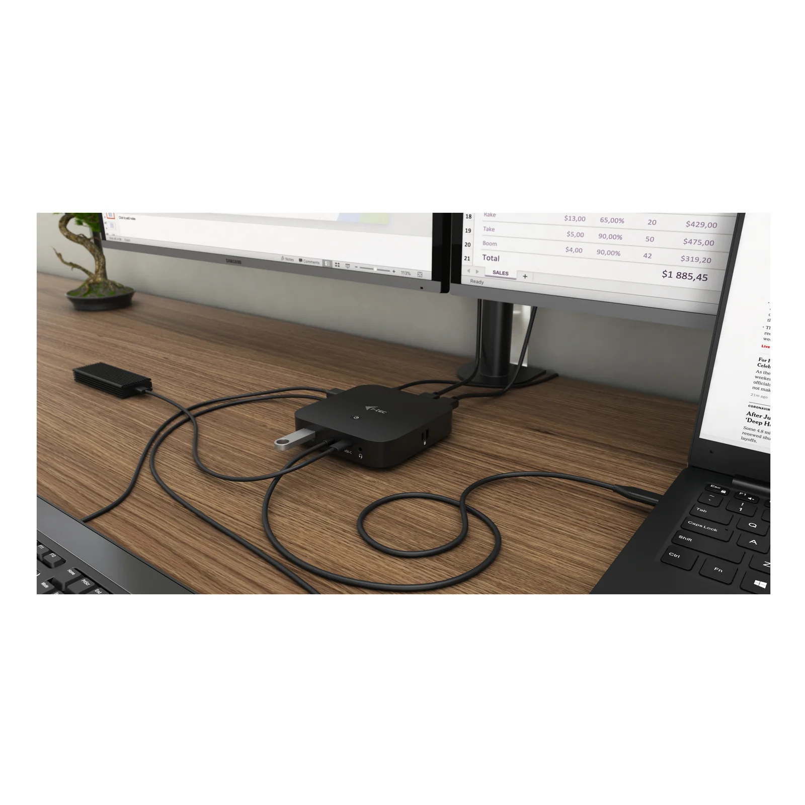 i-tec USB-C HDMI DP Docking Station with Power Delivery 100 W + Universal Charger 100 W