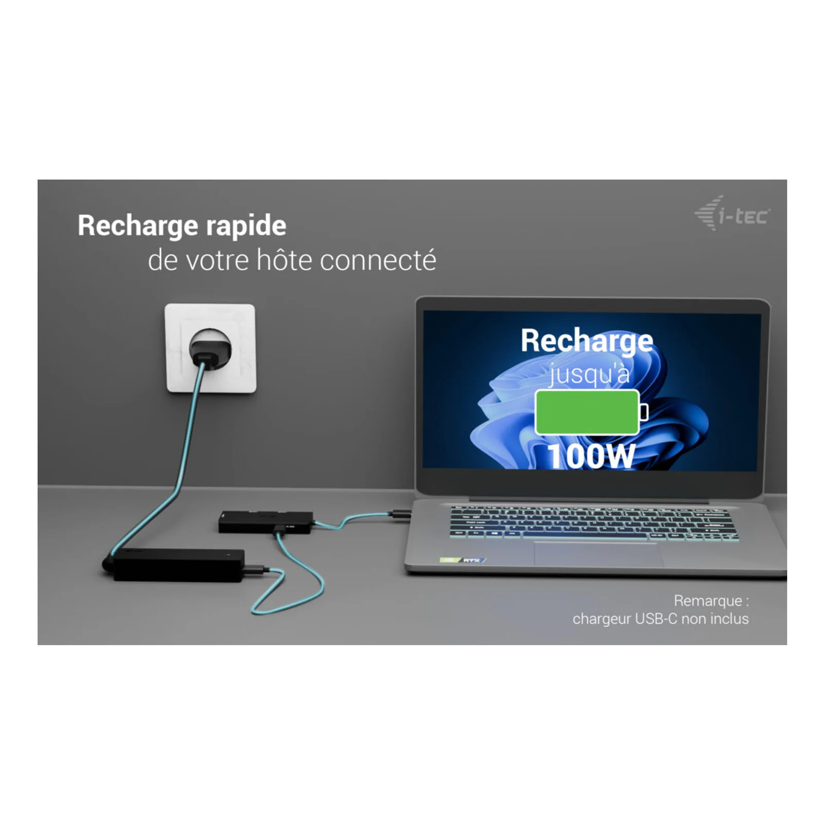 i-tec USB-C Triple 4K HDMI Video Adapter, Power Delivery 100W