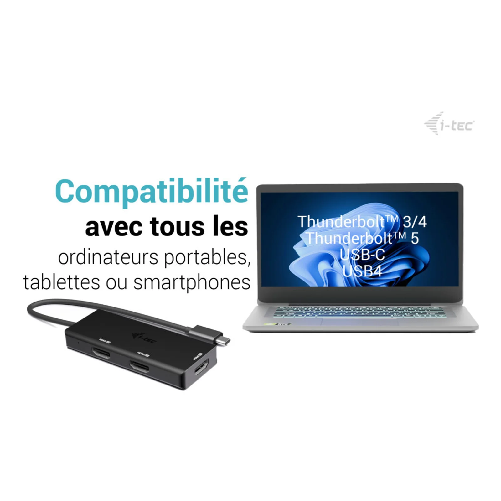 i-tec USB-C Triple 4K HDMI Video Adapter, Power Delivery 100W