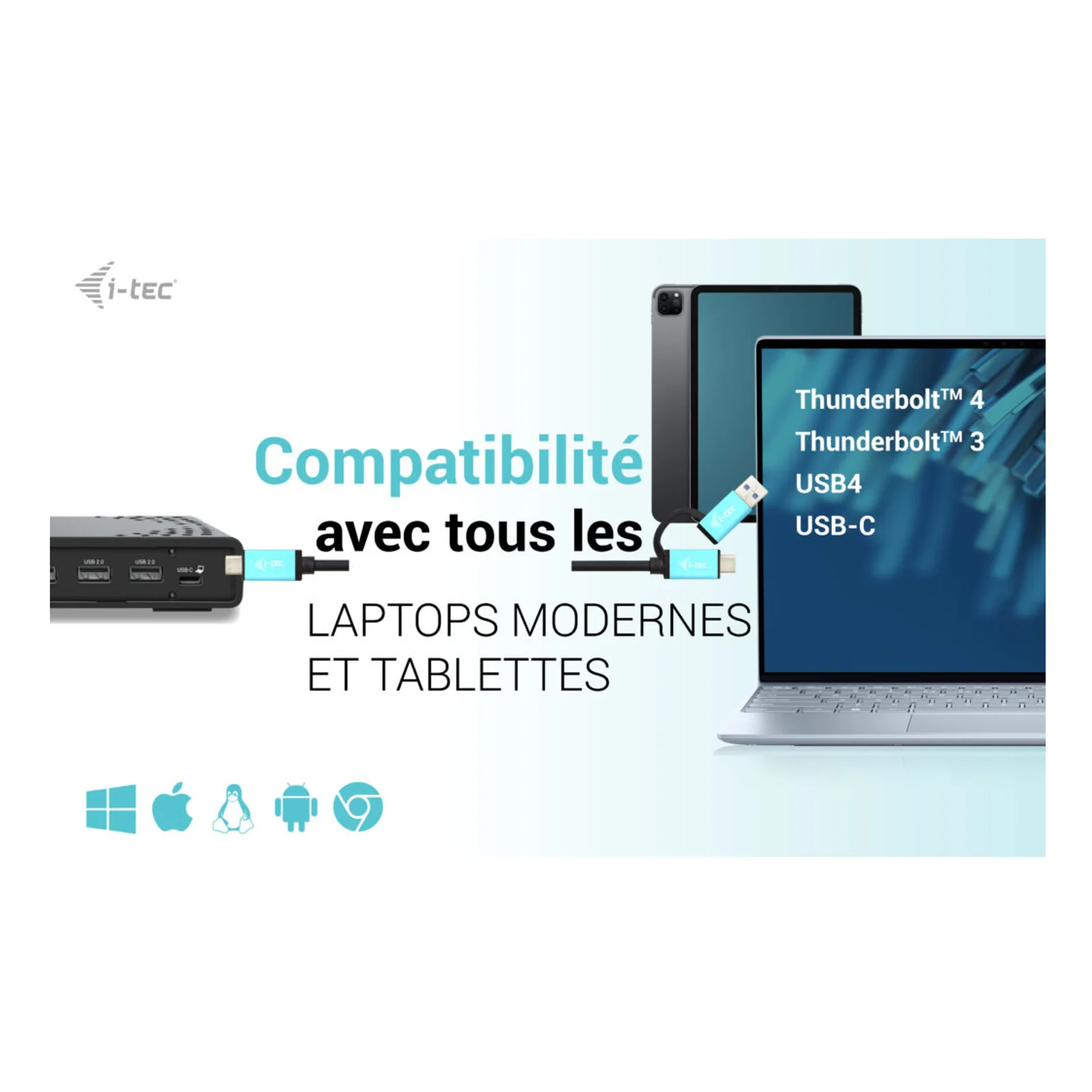 i-tec USB-C Triple Display Docking Station Gen 2 + Power Delivery 100W