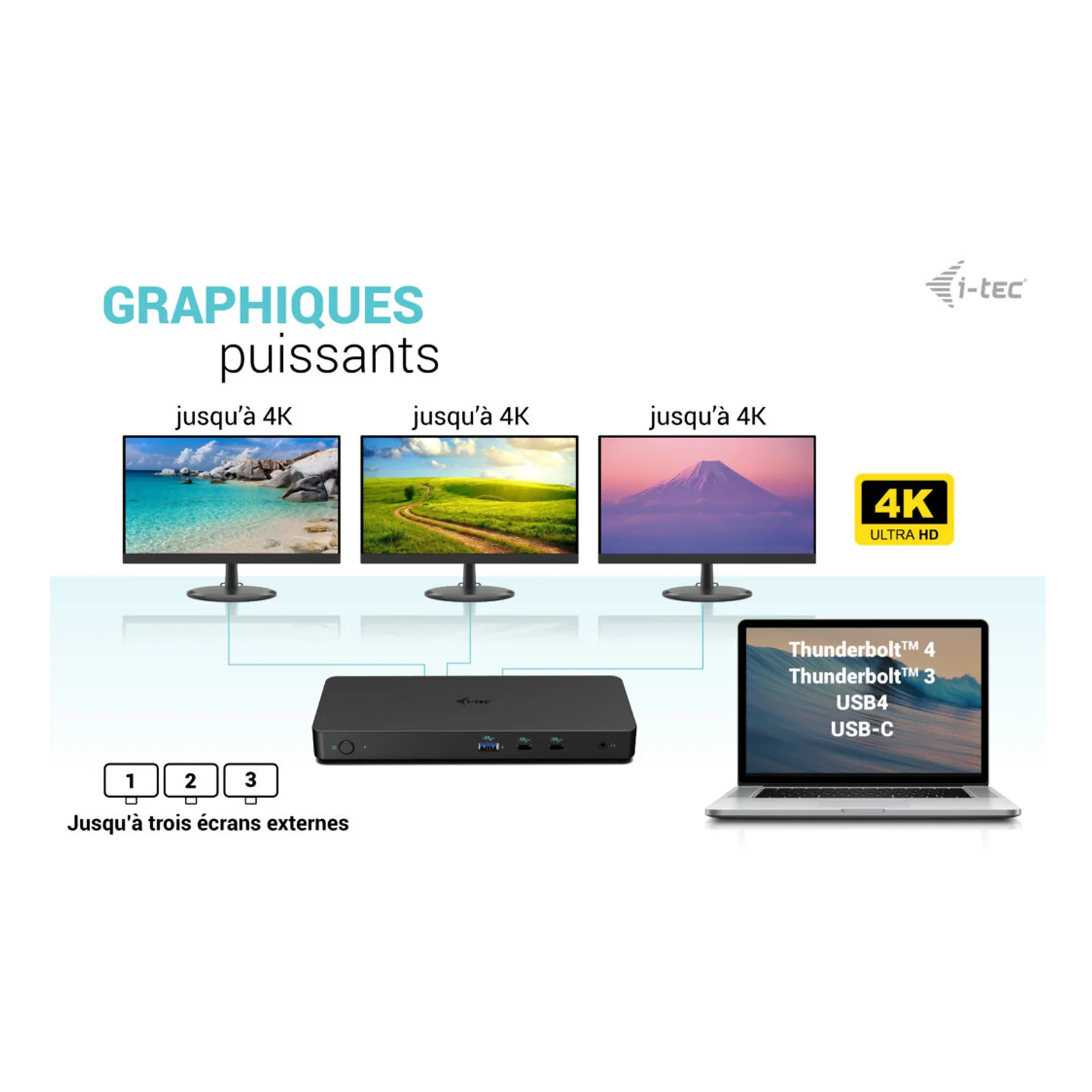 i-tec USB-C Triple Display Docking Station Gen 2 Pro + Power Delivery 100W