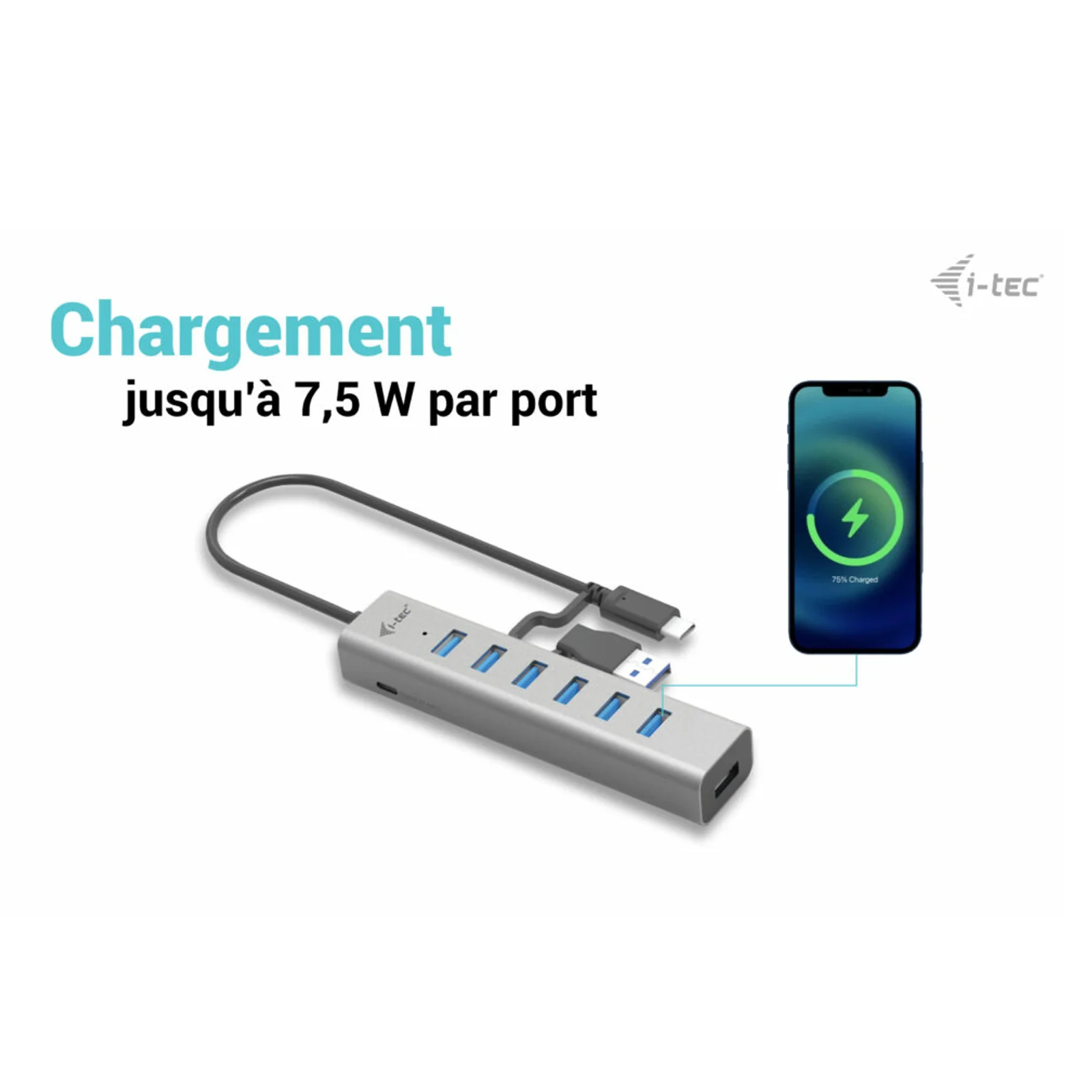 i-tec USB-C/USB-A Charging Metal HUB 7 Port