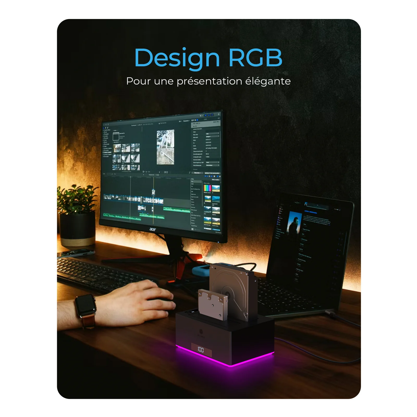 ICY BOX IB-127CL-U3 USB 3.2 Gen 1 (3.1 Gen 1) Type-B Noir