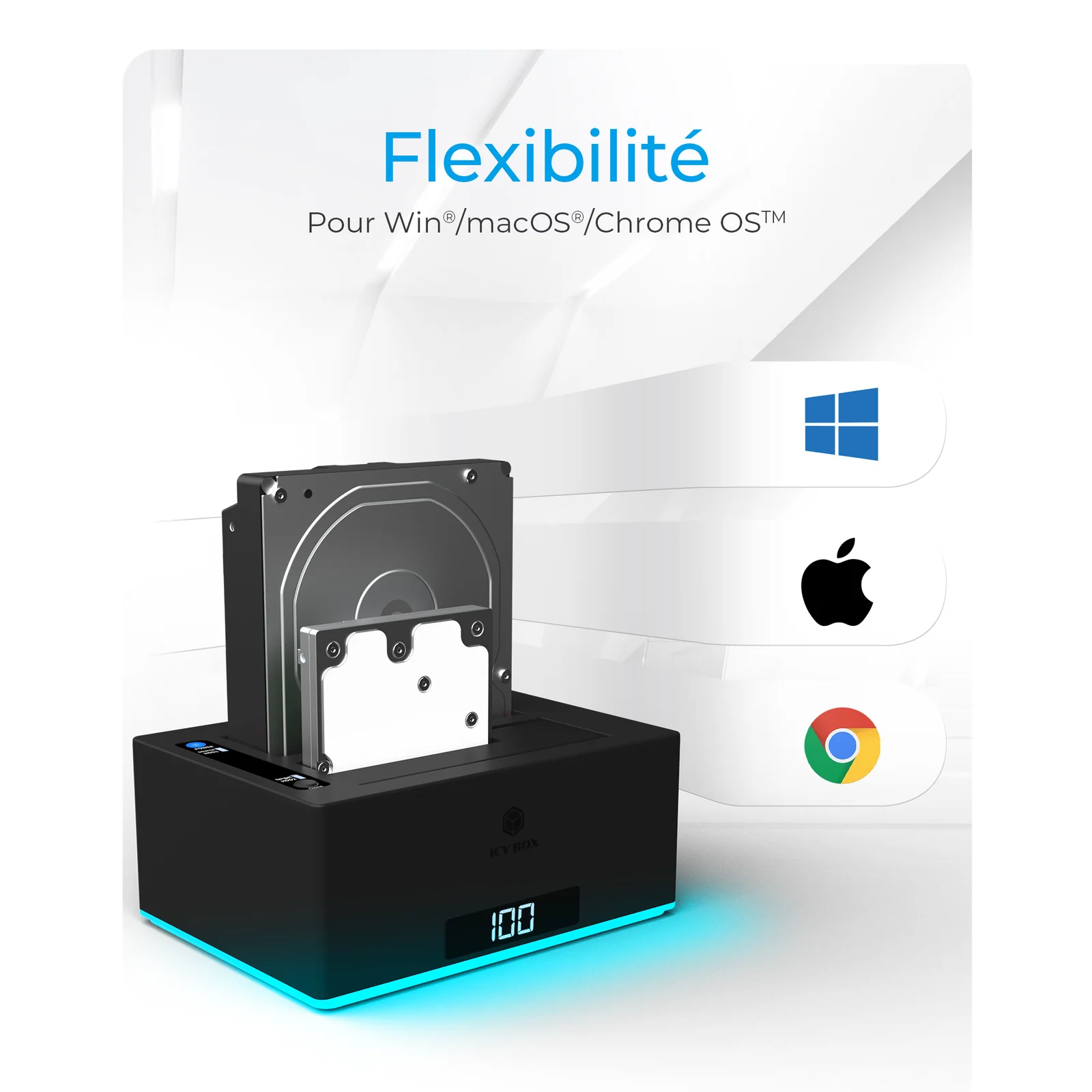ICY BOX IB-127CL-U3 USB 3.2 Gen 1 (3.1 Gen 1) Type-B Noir