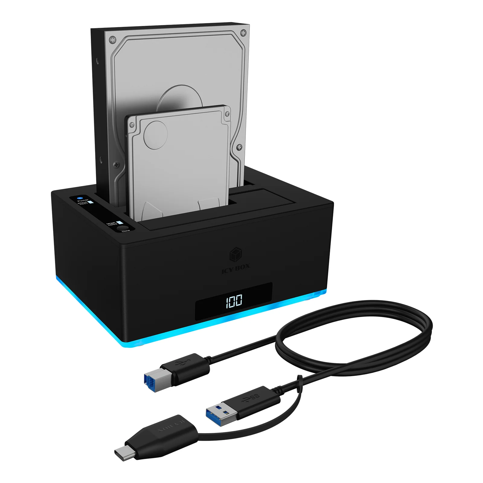 ICY BOX IB-127CL-U3 USB 3.2 Gen 1 (3.1 Gen 1) Type-B Noir