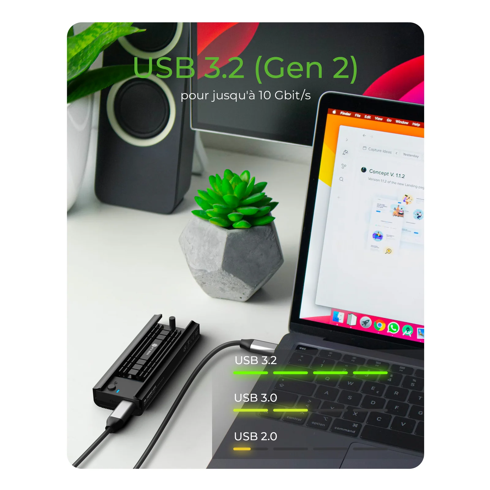 ICY BOX IB-180MC-C31 Enceinte ssd Noir M.2