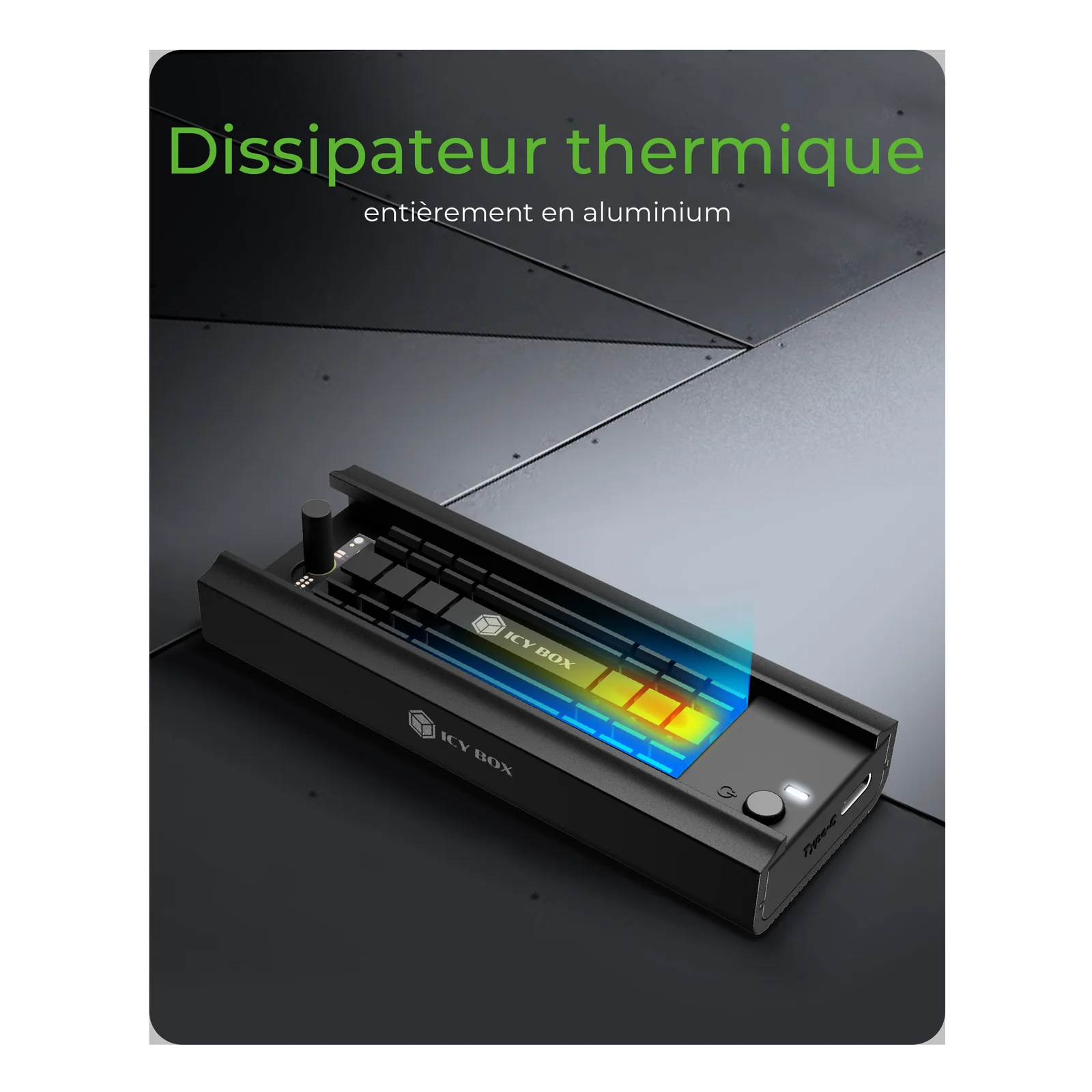 ICY BOX IB-180MC-C31 Enceinte ssd Noir M.2