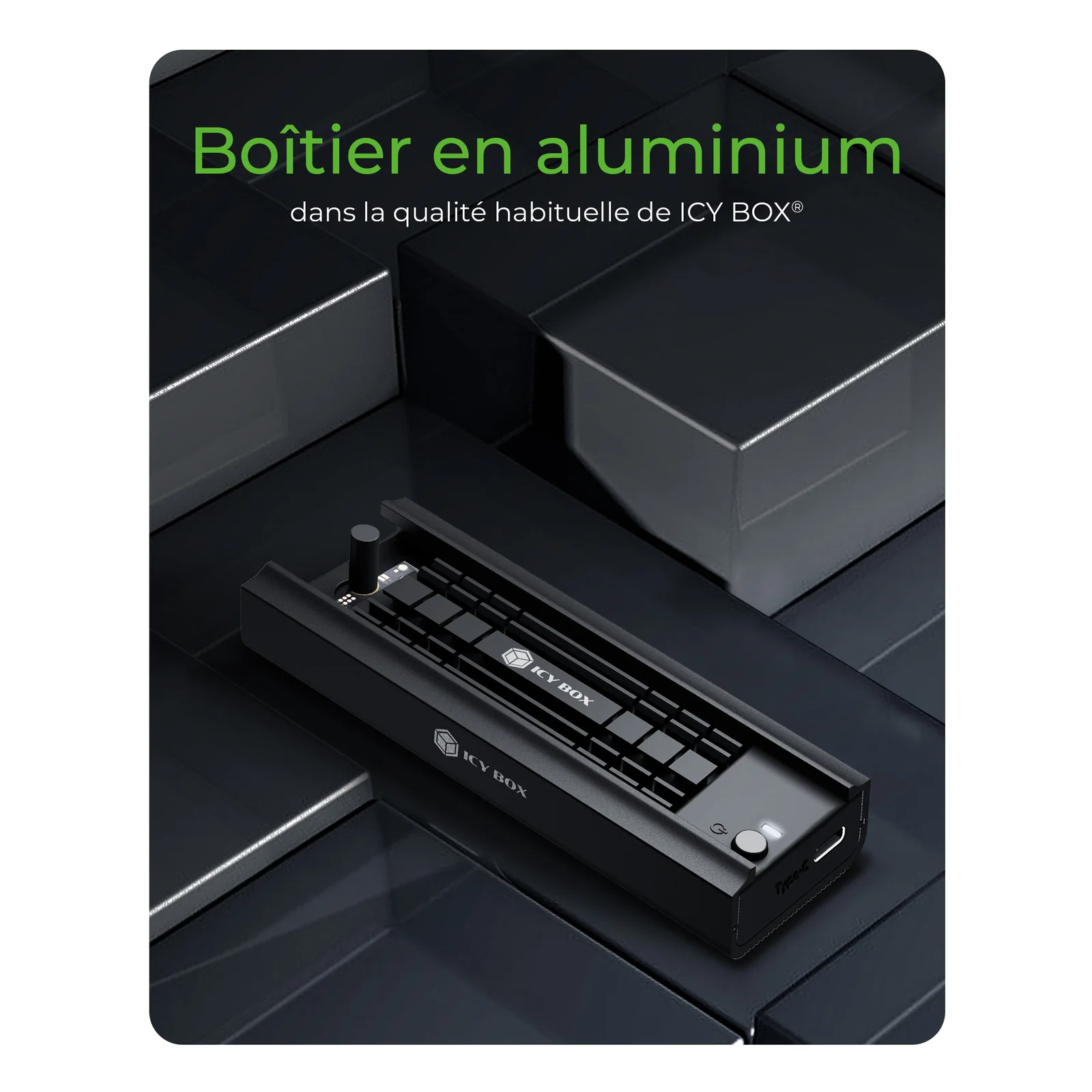 ICY BOX IB-180MC-C31 Enceinte ssd Noir M.2