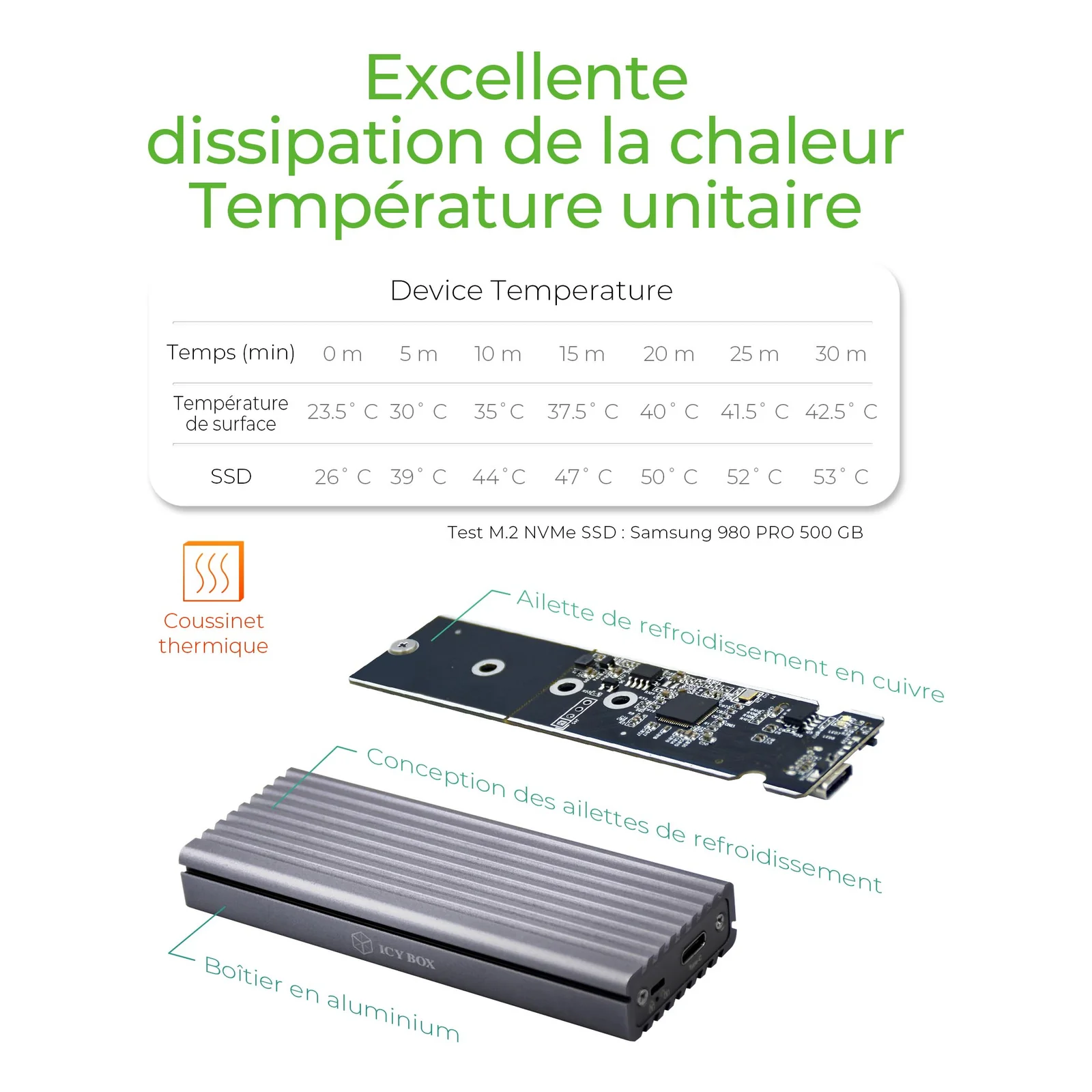 ICY BOX IB-1817M-C31 Enceinte ssd Gris M.2