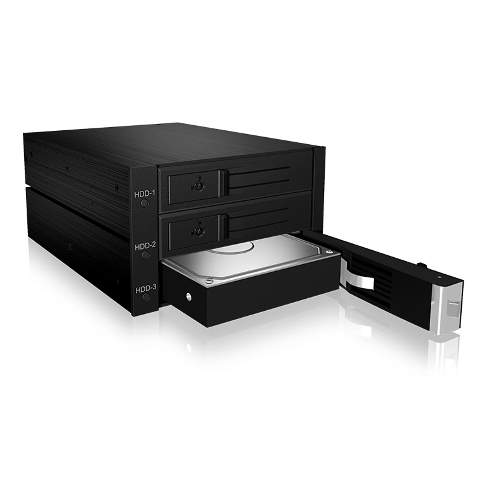 ICY BOX IB-563SSK 2x 5,25" Plateau de stockage de disques Noir