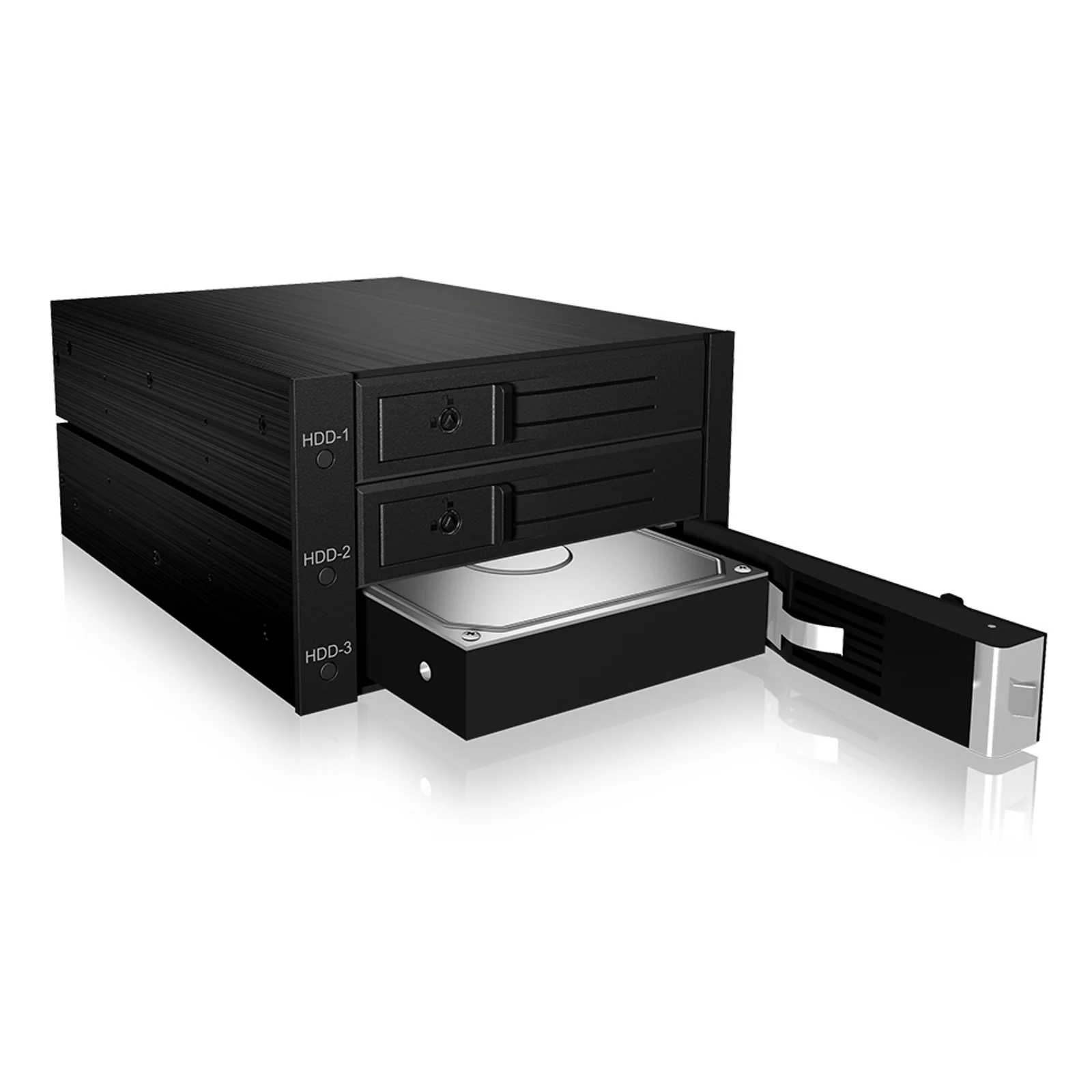 ICY BOX IB-563SSK 2x 5,25" Plateau de stockage de disques Noir