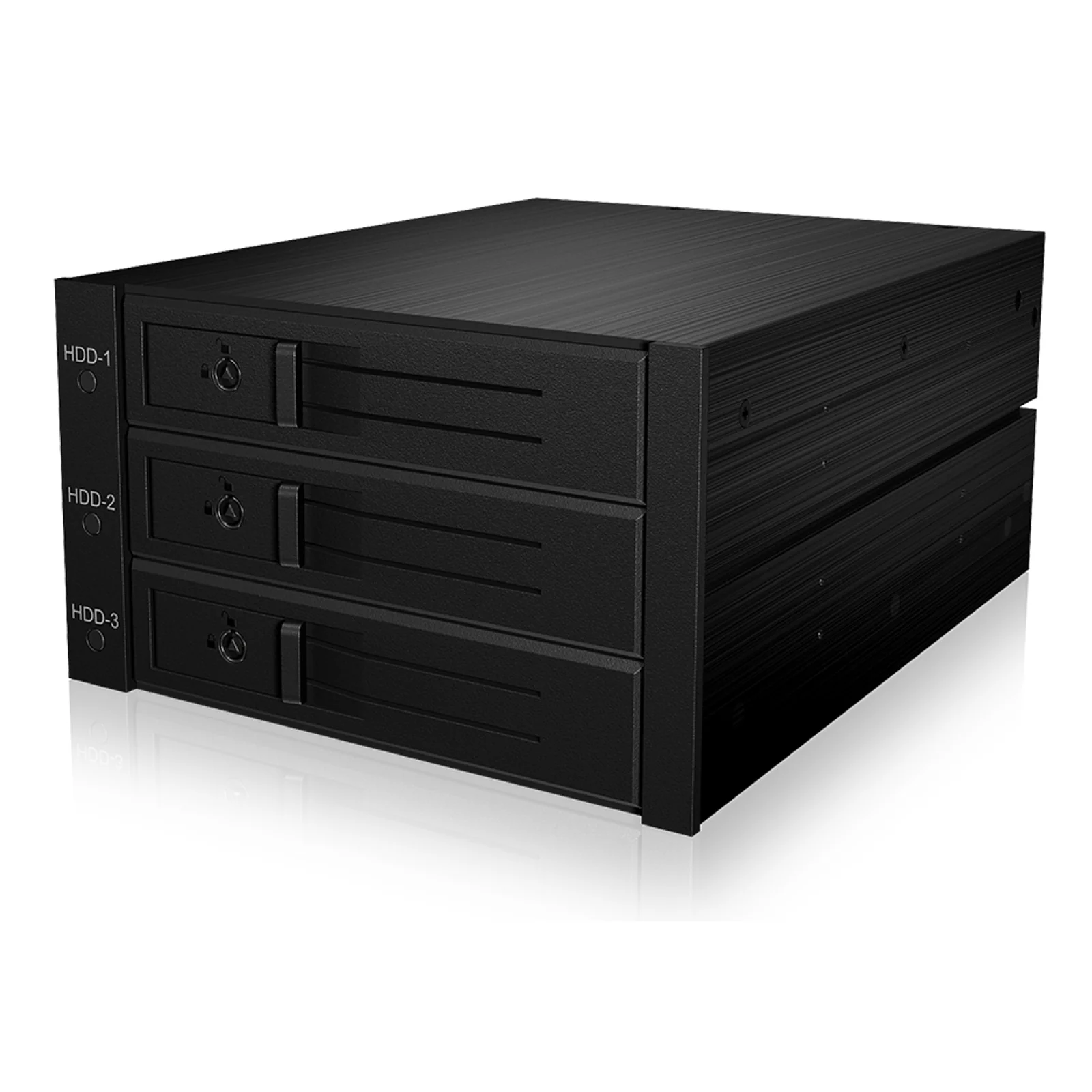 ICY BOX IB-563SSK 2x 5,25" Plateau de stockage de disques Noir