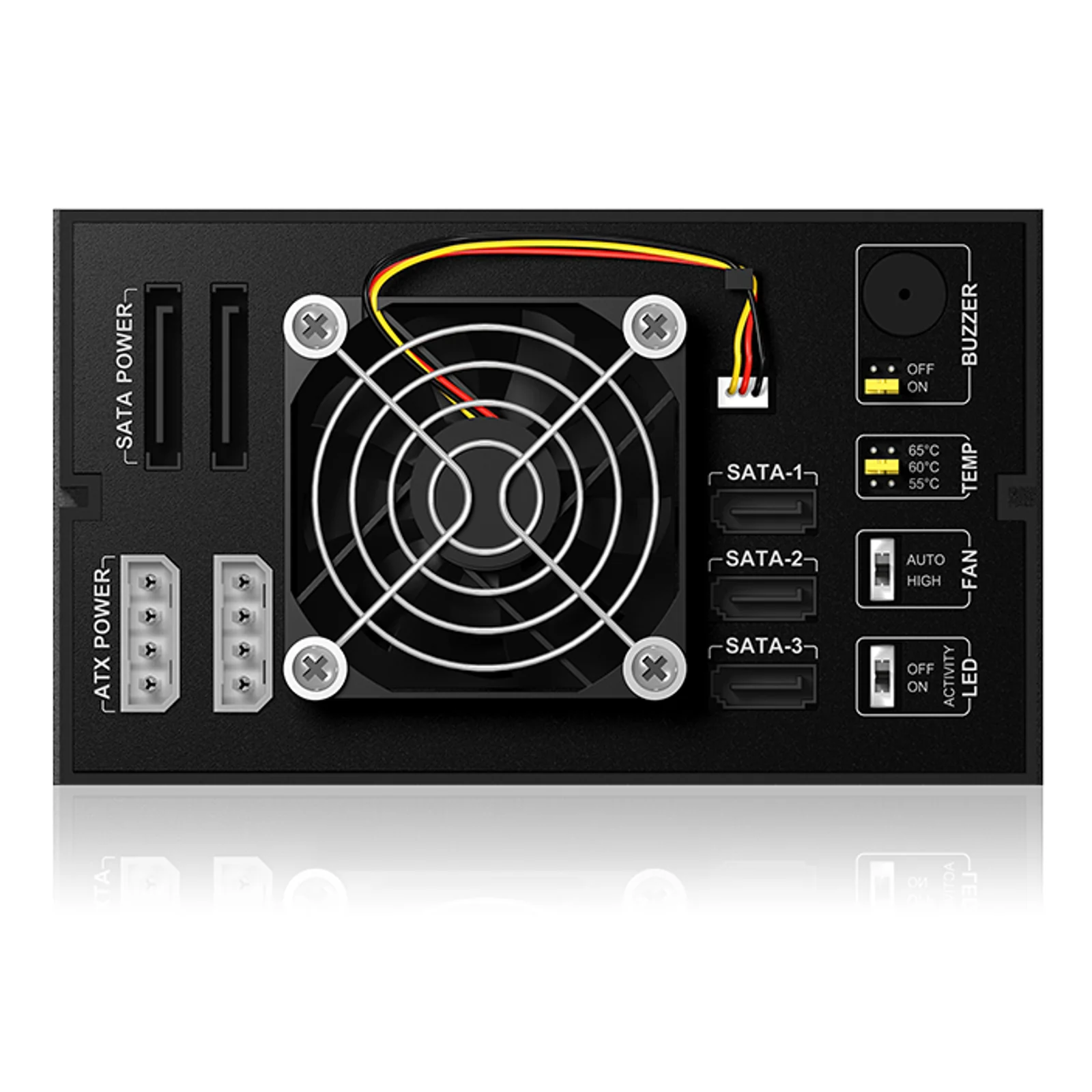 ICY BOX IB-563SSK 2x 5,25" Plateau de stockage de disques Noir