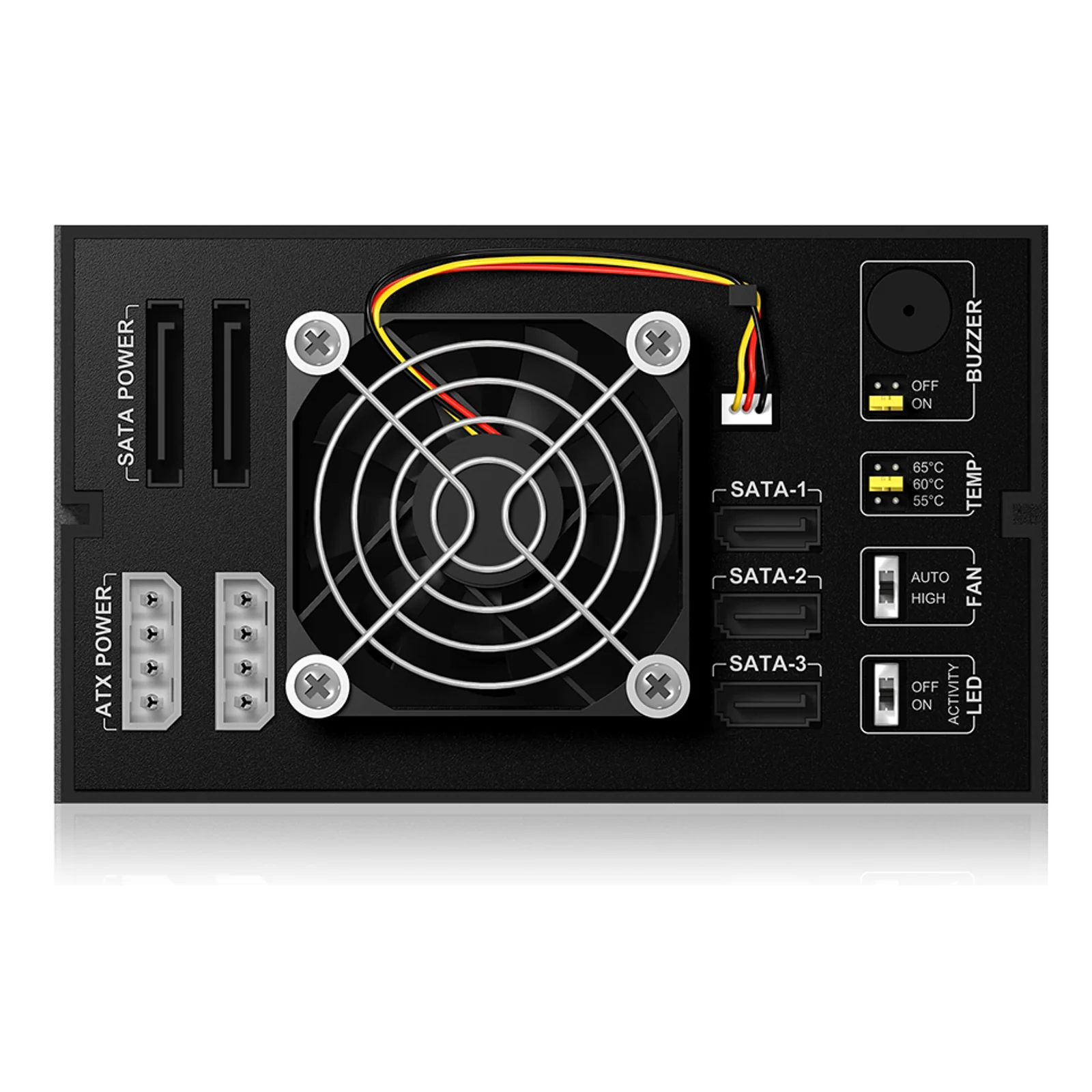 ICY BOX IB-563SSK 2x 5,25" Plateau de stockage de disques Noir
