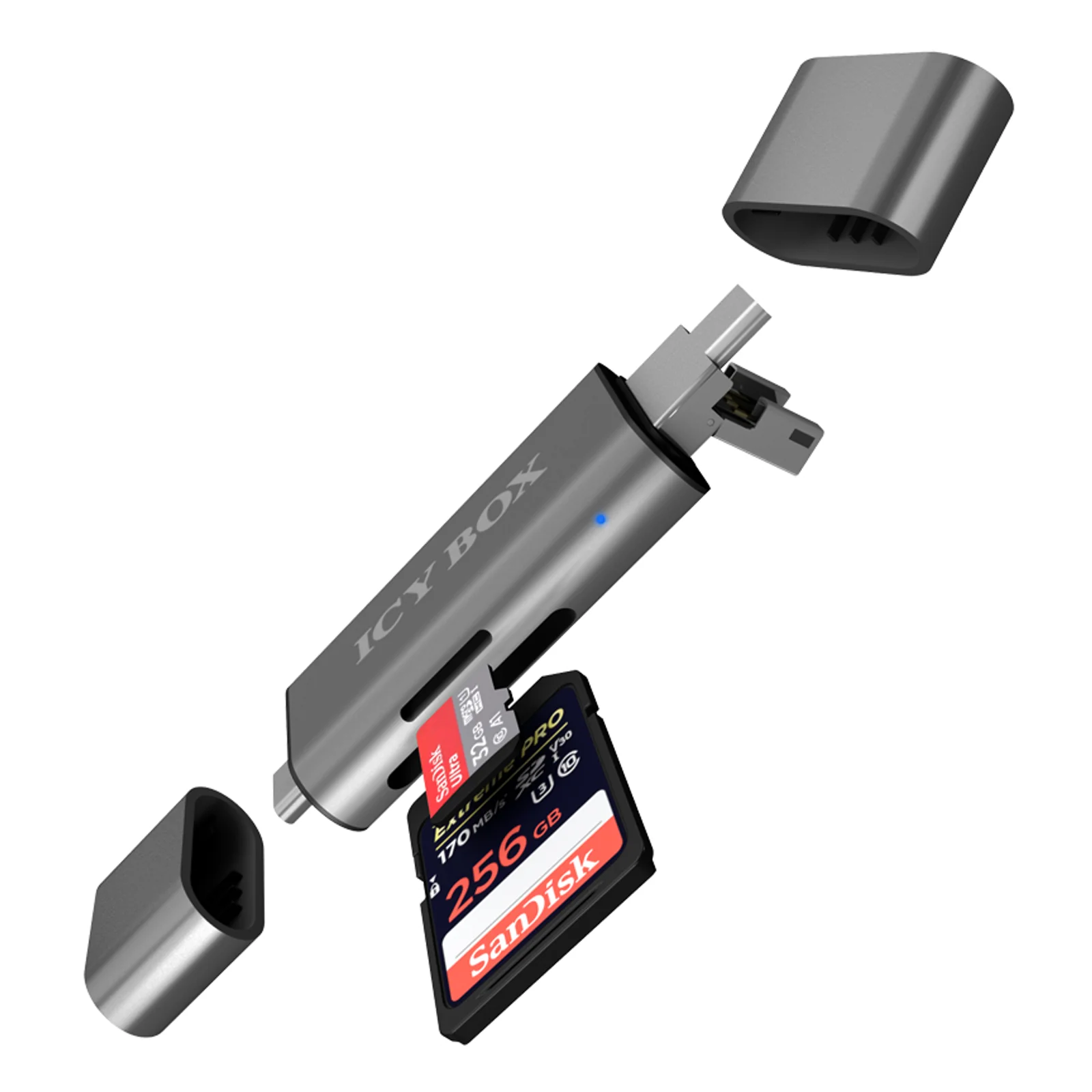 IB-CR200-C lecteur de carte mémoire USB 2.0 Noir