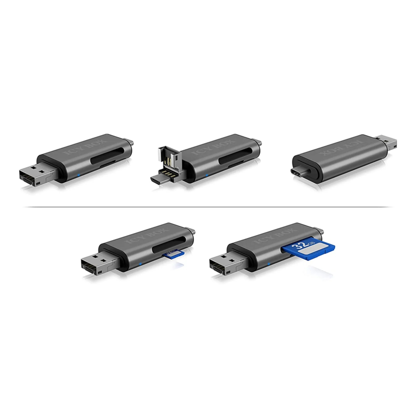 ICY BOX IB-CR200-C lecteur de carte mémoire USB 2.0 Noir