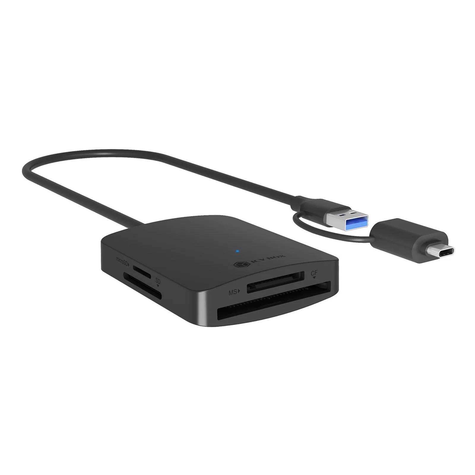 IB-CR302-CU3 lecteur de carte mémoire USB 3.2 Gen 1 (3.1 Gen 1) Type-A Noir