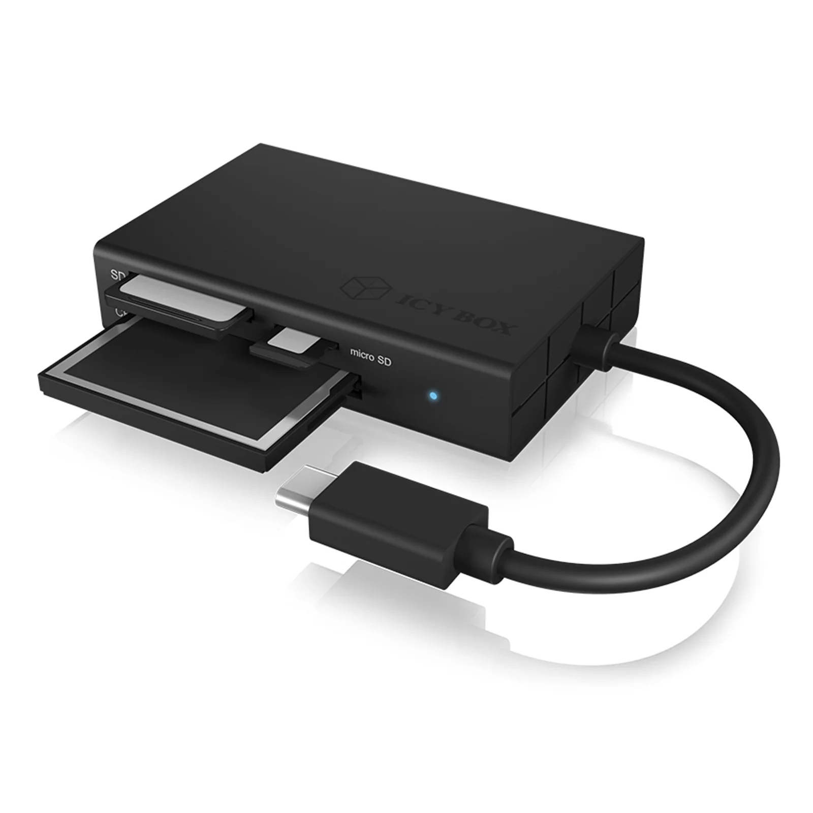 ICY BOX IB-CR401-C3 lecteur de carte mémoire USB 3.2 Gen 1 (3.1 Gen 1) Type-C Noir