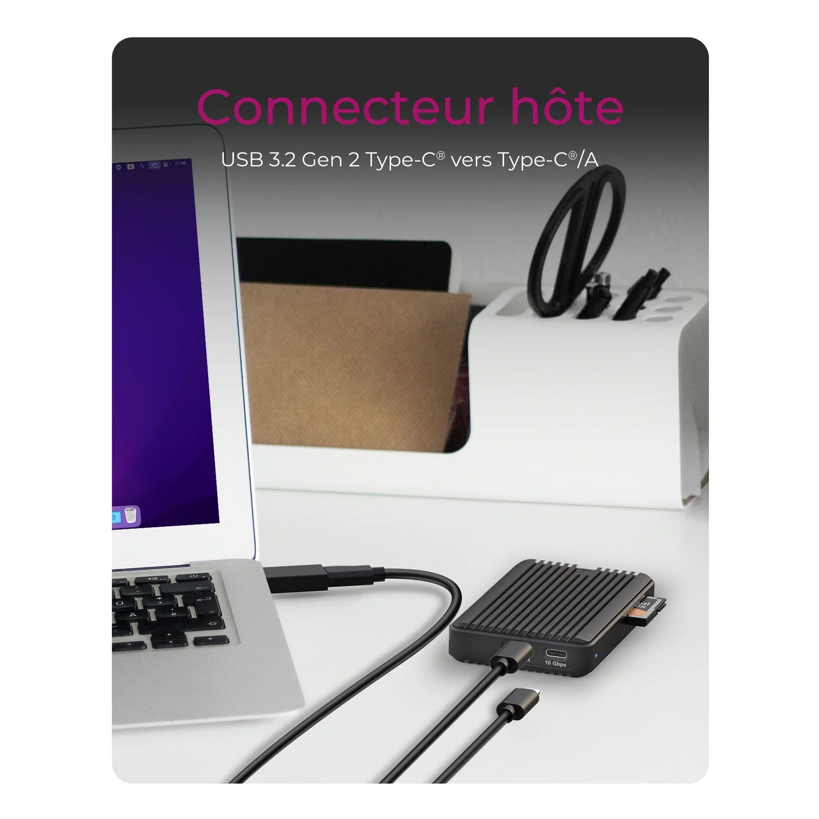 ICY BOX IB-CR601M-C31 Enceinte ssd Noir M.2