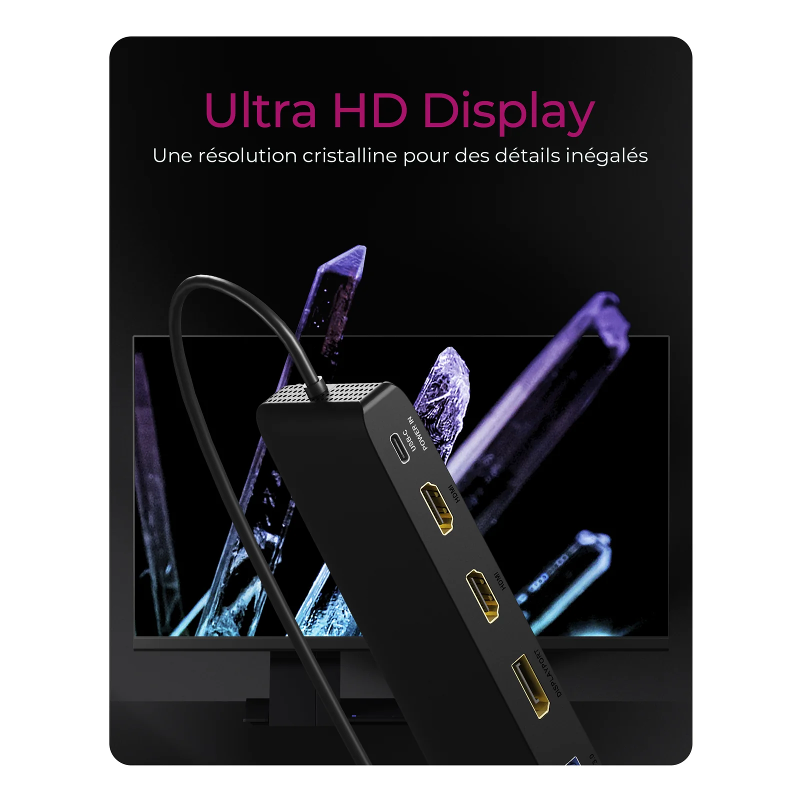 ICY BOX IB-DK2116-C Station d'accueil USB 3.2 Gen 2 (3.1 Gen 2) Type-C Noir