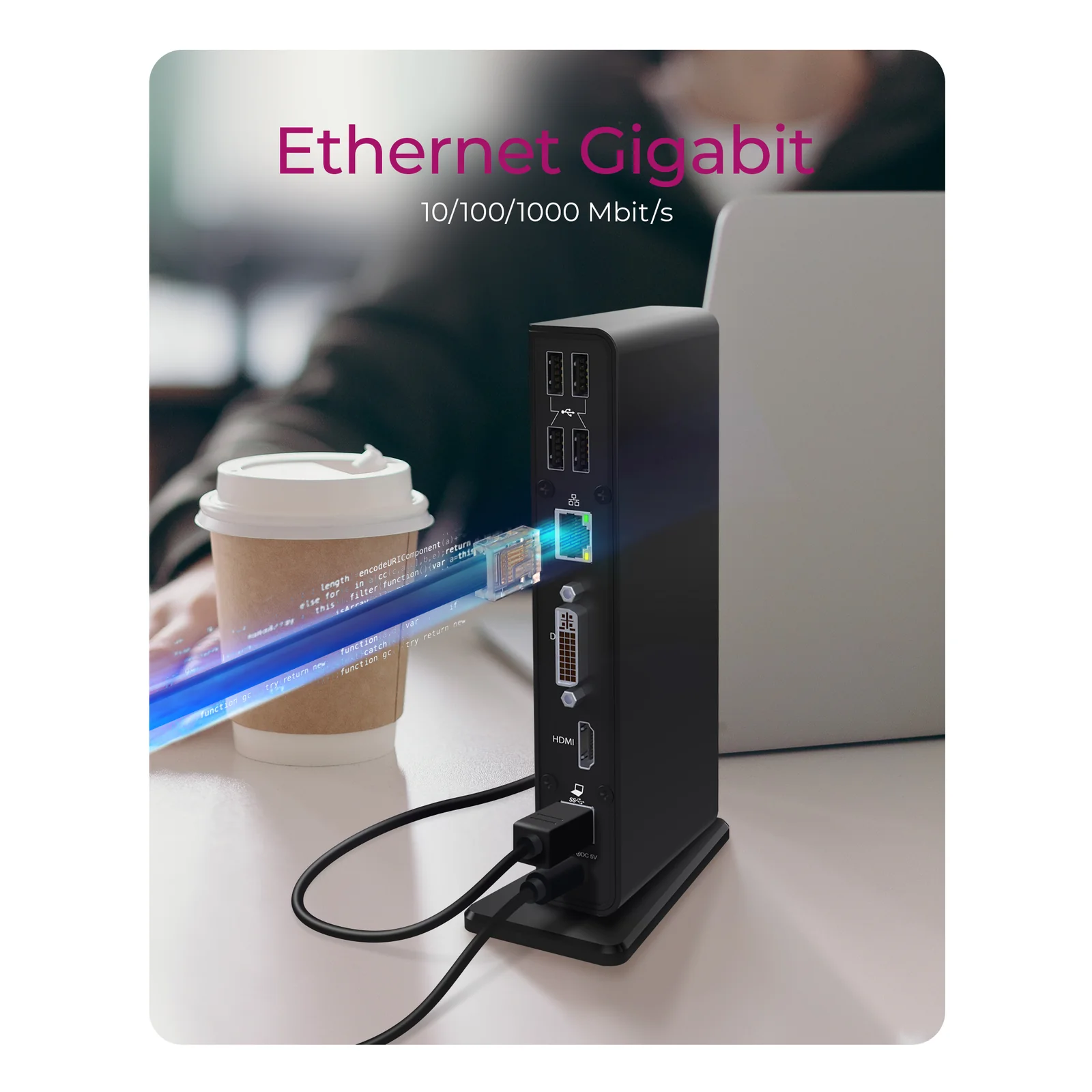 ICY BOX IB-DK2241AC Avec fil USB 3.2 Gen 1 (3.1 Gen 1) Type-A Noir