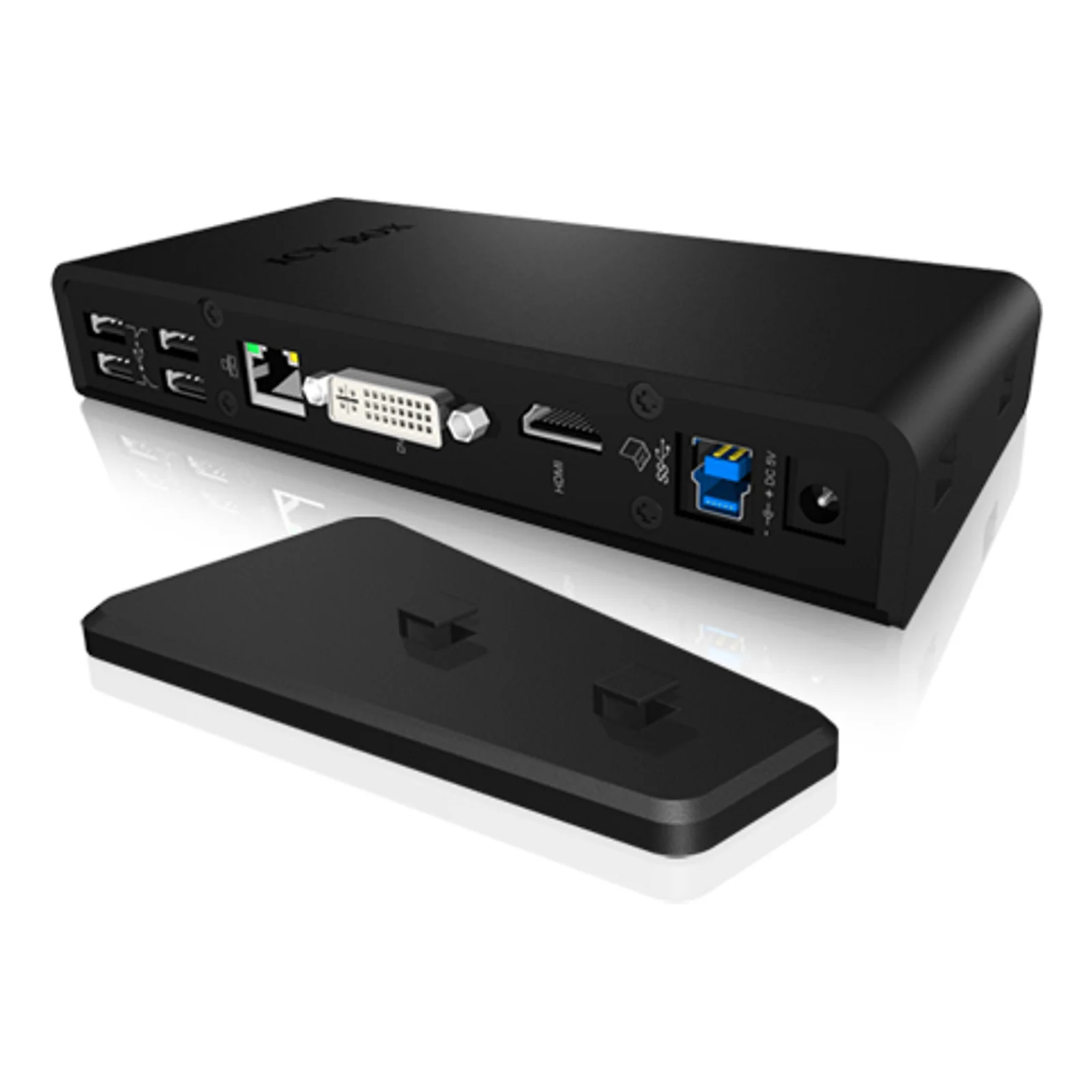 ICY BOX IB-DK2241AC Avec fil USB 3.2 Gen 1 (3.1 Gen 1) Type-A Noir
