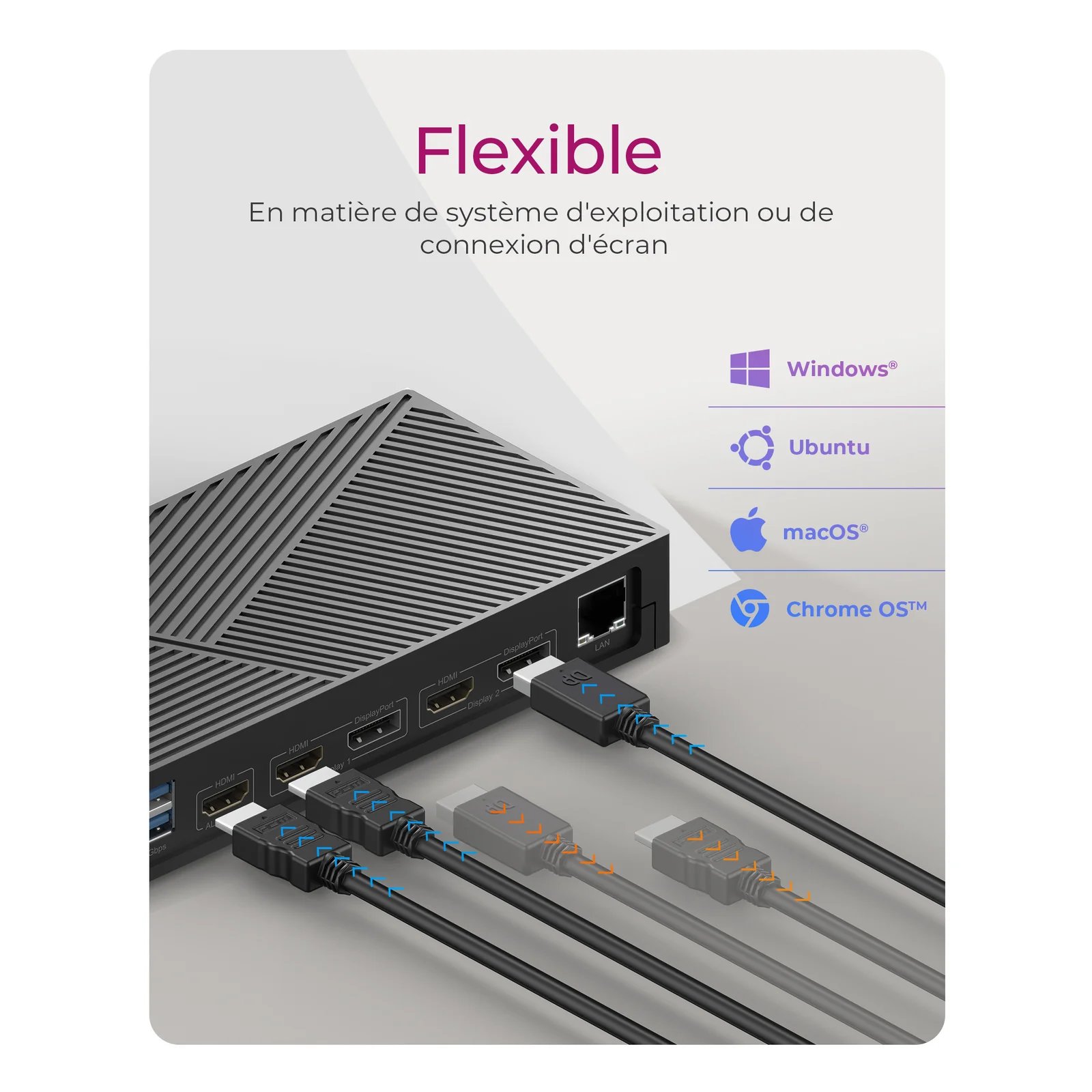 ICY BOX IB-DK2246AC Avec fil USB 3.2 Gen 2 (3.1 Gen 2) Type-A Noir
