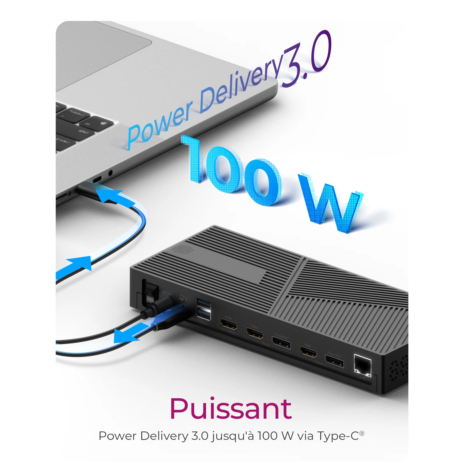 ICY BOX IB-DK2246AC Avec fil USB 3.2 Gen 2 (3.1 Gen 2) Type-A Noir
